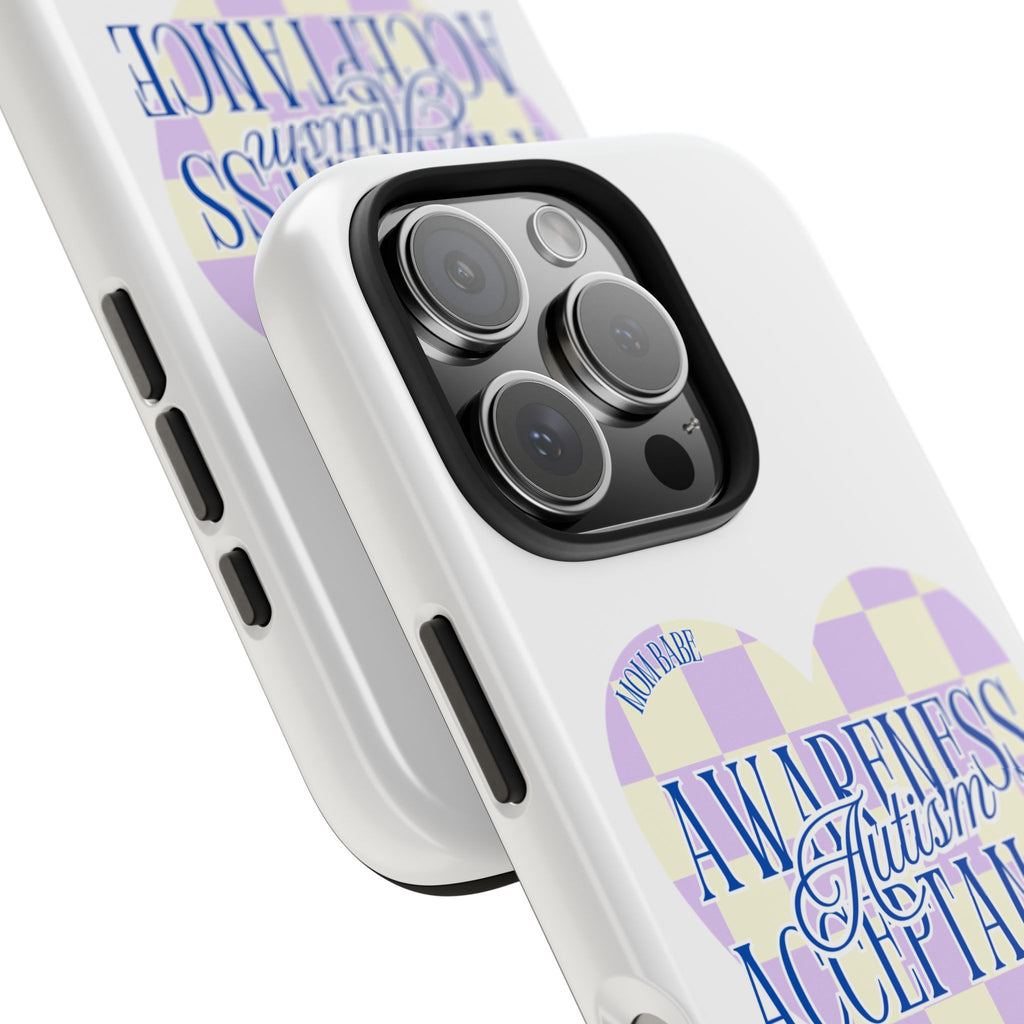 Autism Awareness and Acceptance — Checkered Heart Phone Case