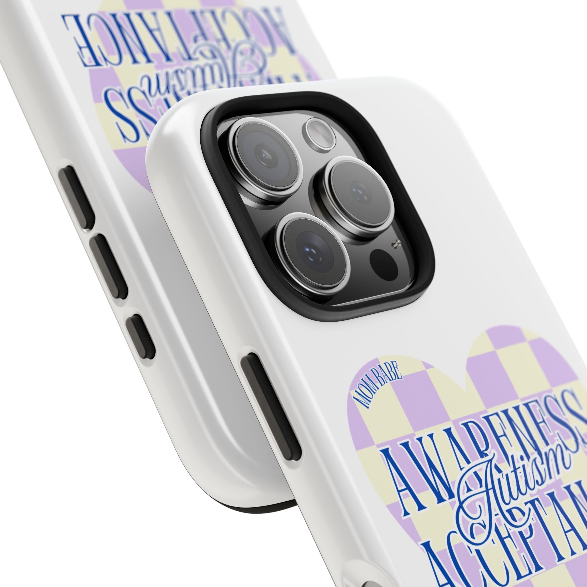 Autism Awareness and Acceptance — Checkered Heart Phone Case