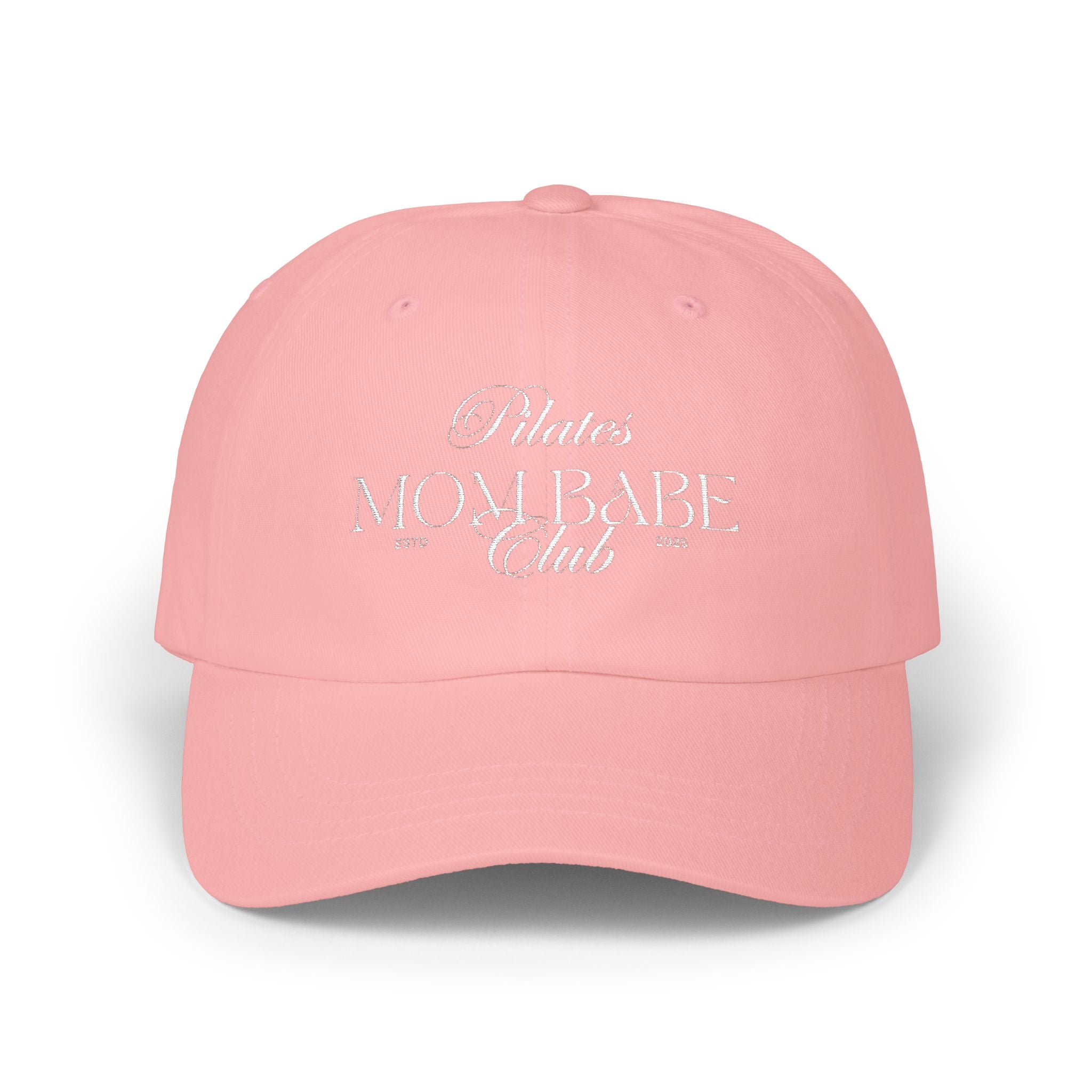 Pilates Mom Babe Club — White Embroidered Cap