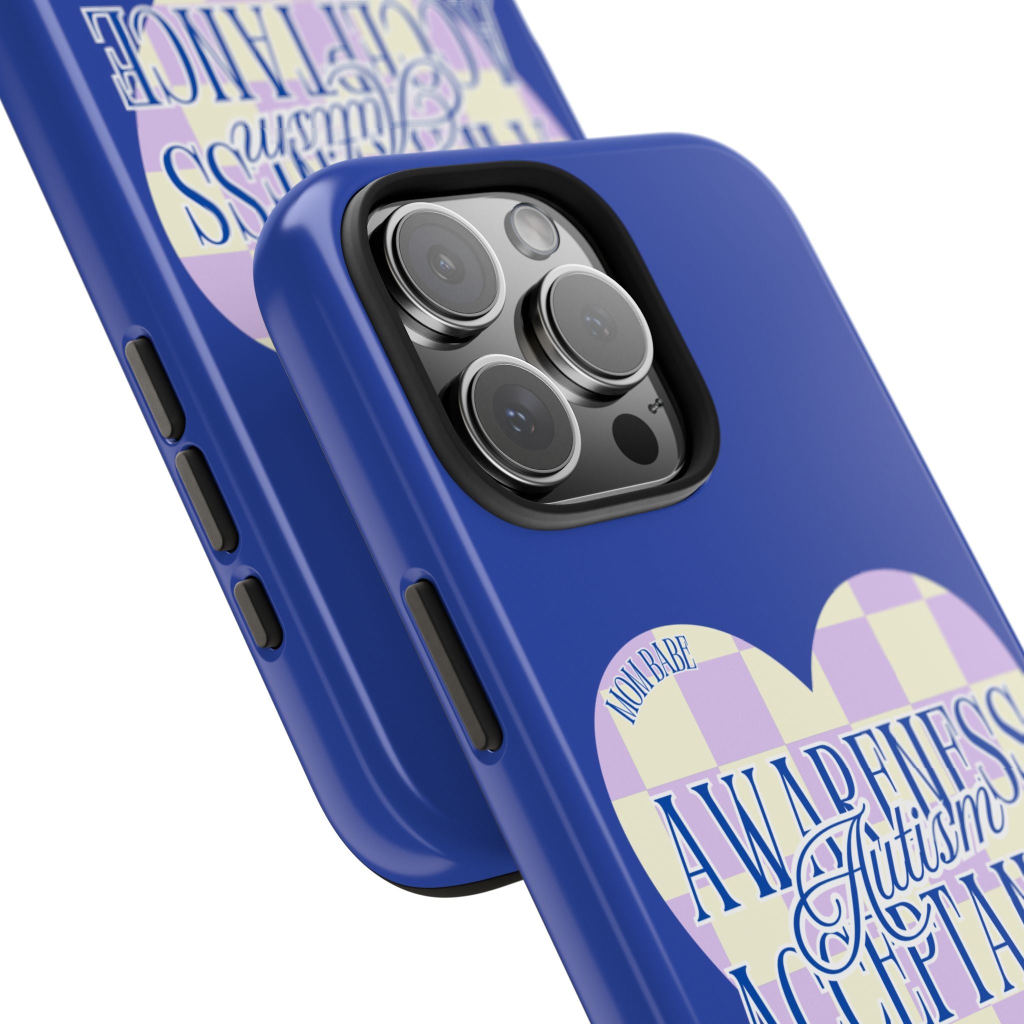 Autism Awareness and Acceptance — Checkered Heart Phone Case