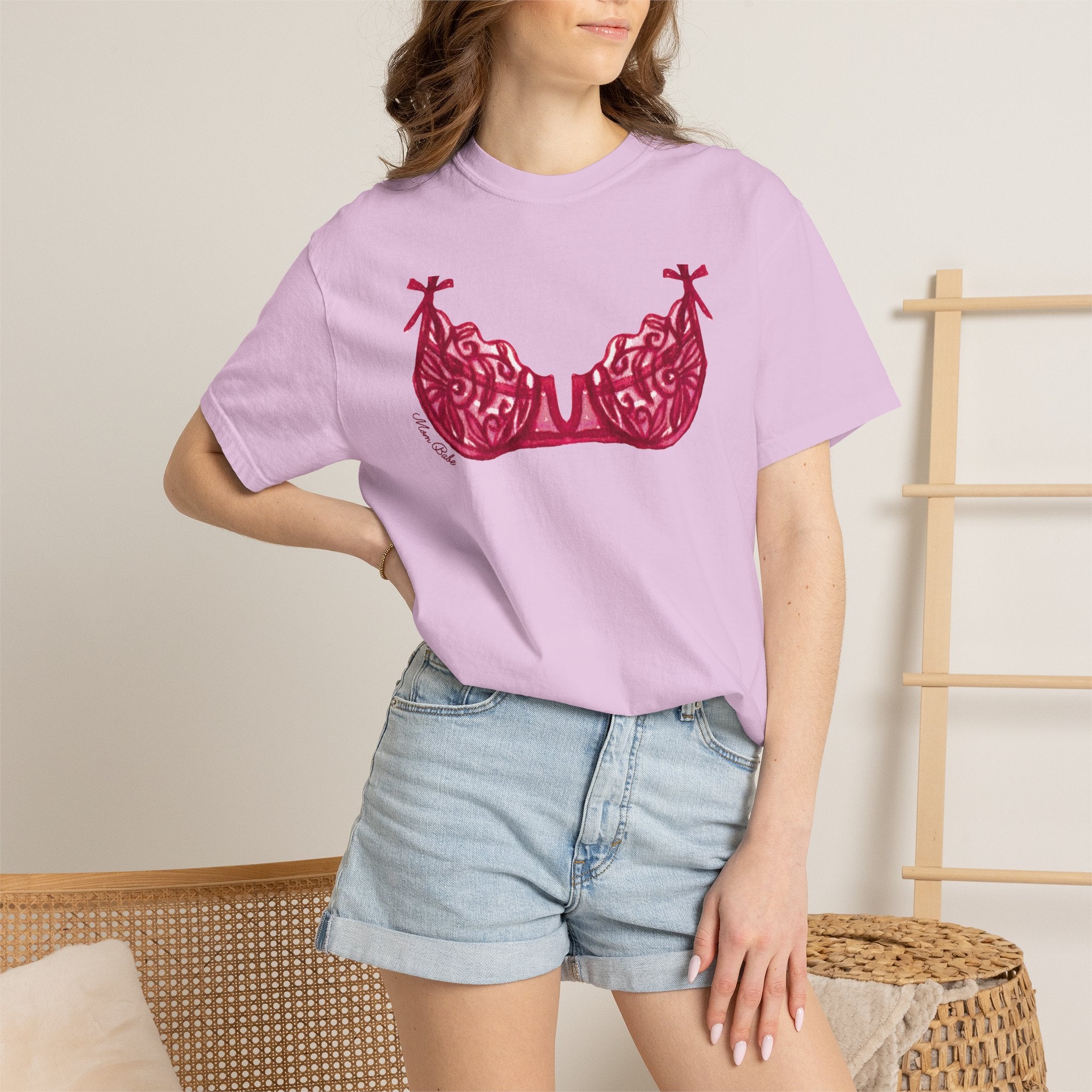 MILF Mom Babe - Bra Tee Pink