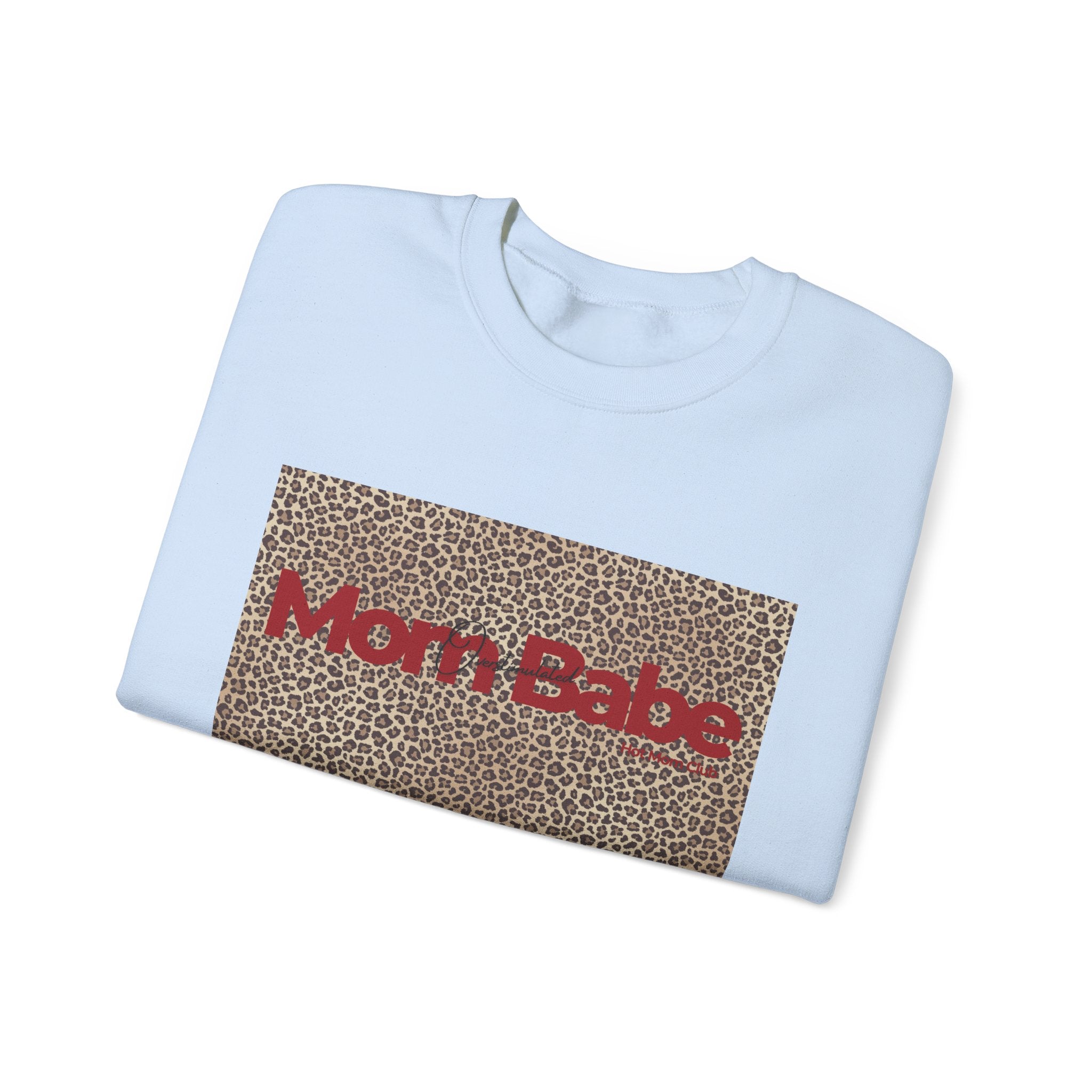 Overstimulated Mom Babe — Leopard Graphic Sweatshirt