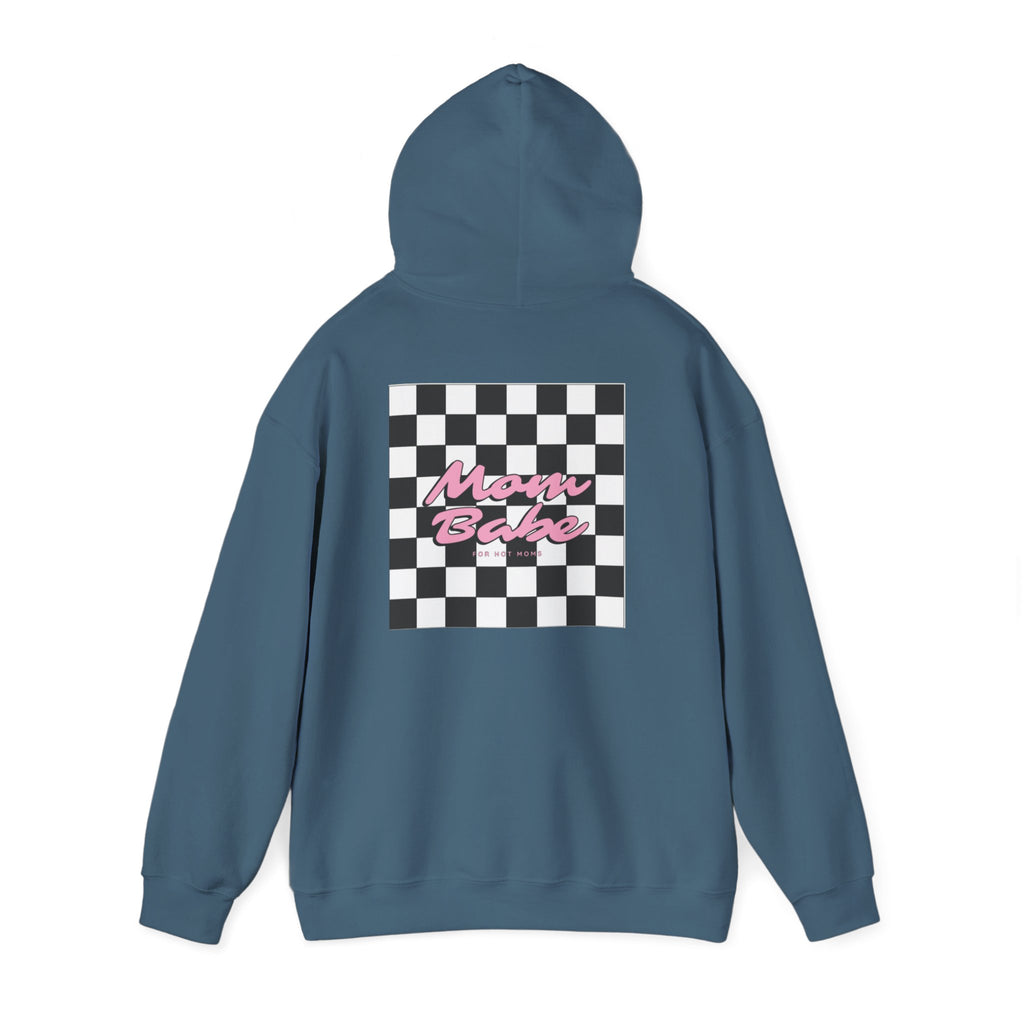 Mom Babe For Hot Moms - Checkered Graphic Hoodie