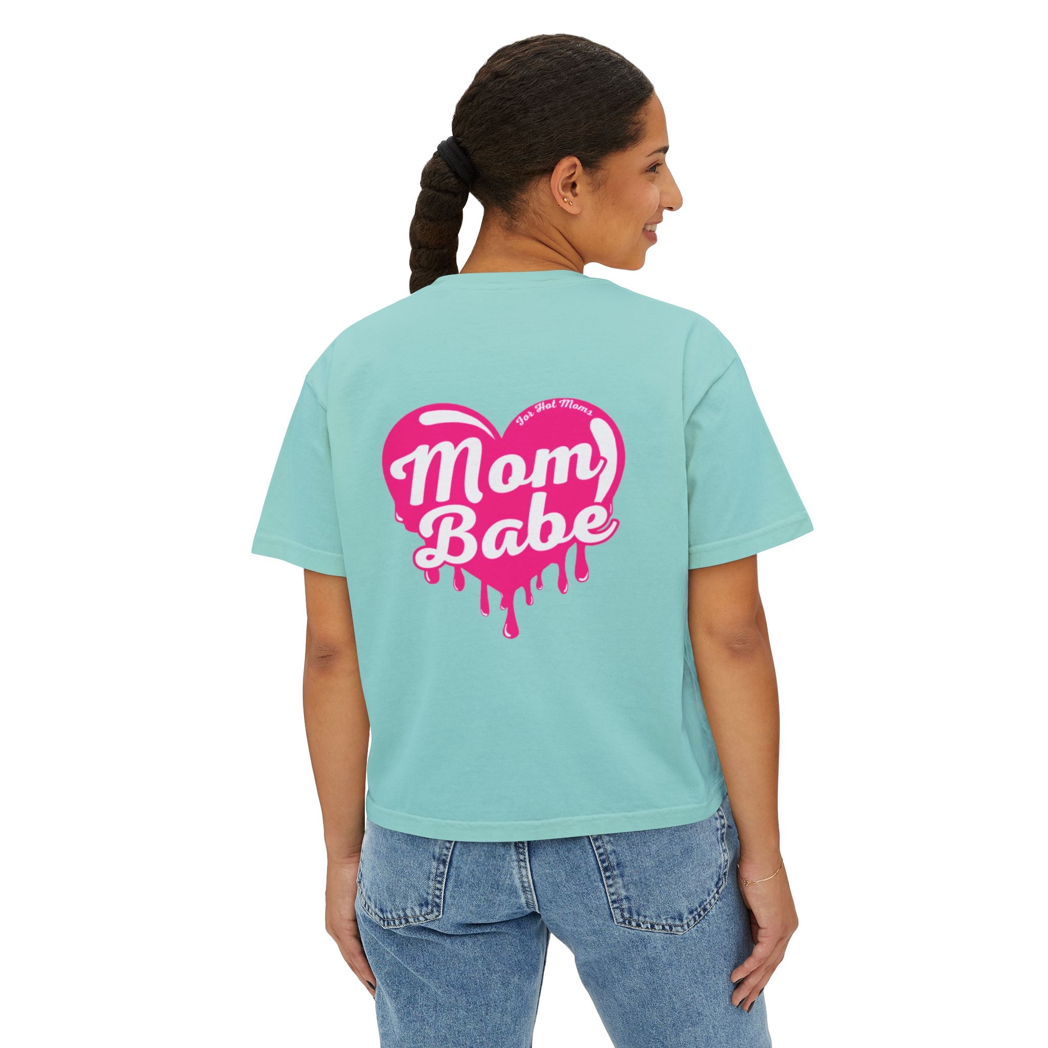 Mom Babe For Hot Moms — Pink Heart Drip Graphic Tee