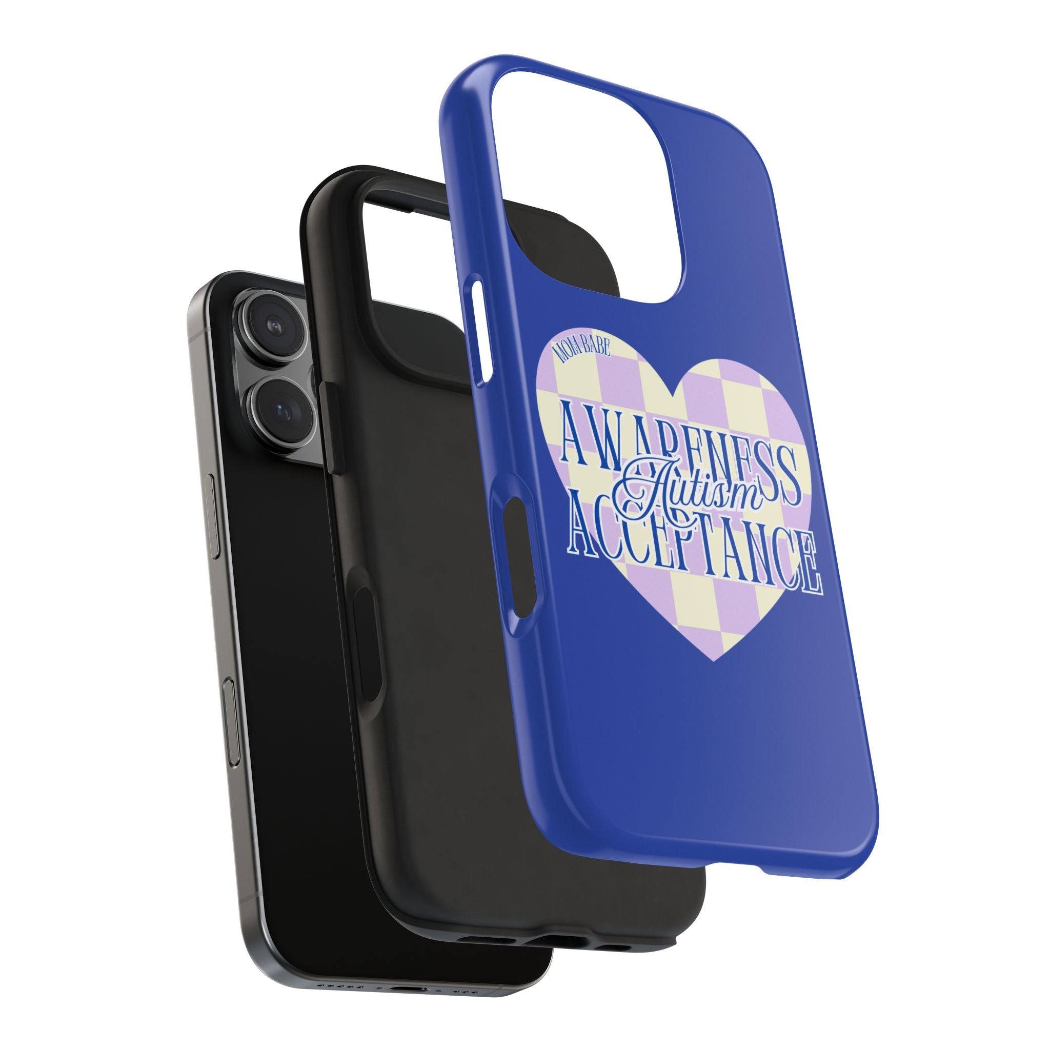 Autism Awareness and Acceptance — Checkered Heart Phone Case