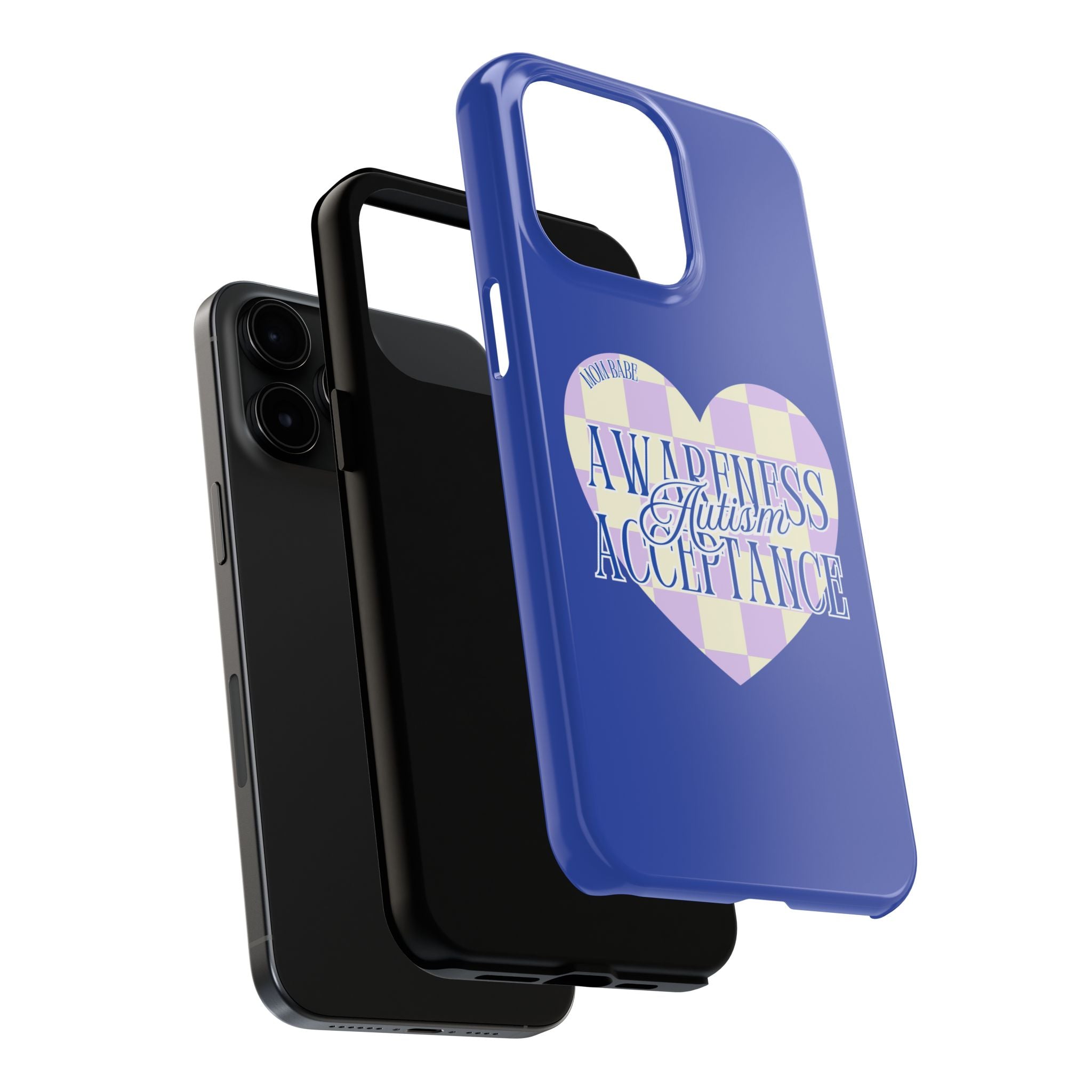 Autism Awareness and Acceptance — Checkered Heart Phone Case