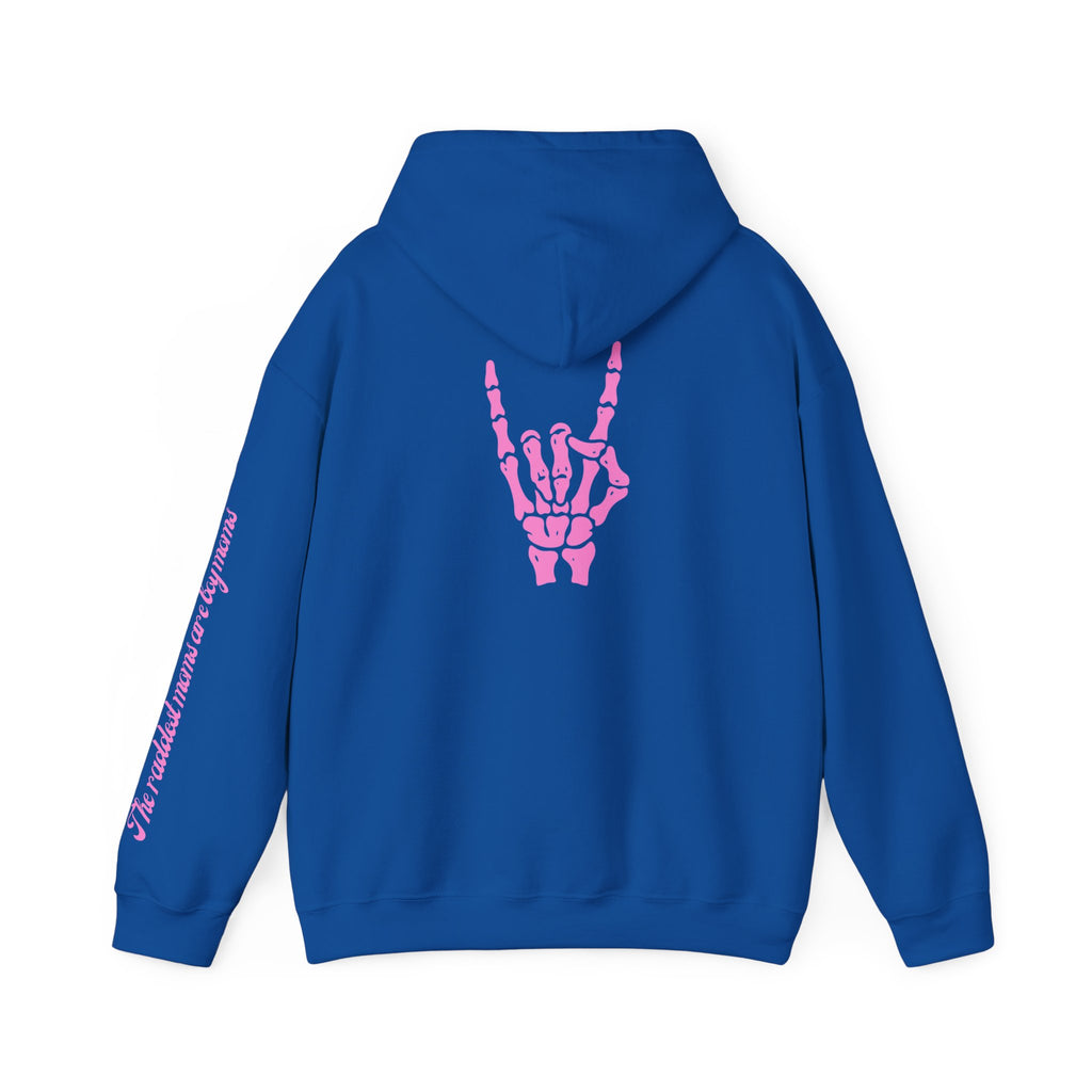 The Raddest Moms Are Boy Moms - Skeletal Rock Hand Graphic Hoodie