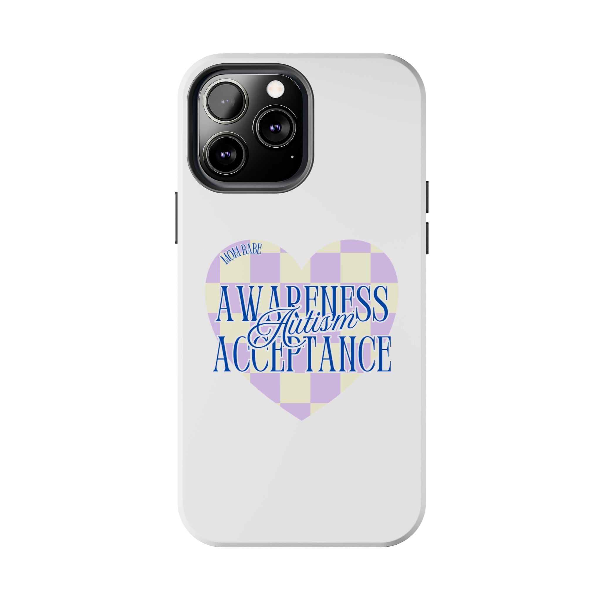 Autism Awareness and Acceptance — Checkered Heart Phone Case