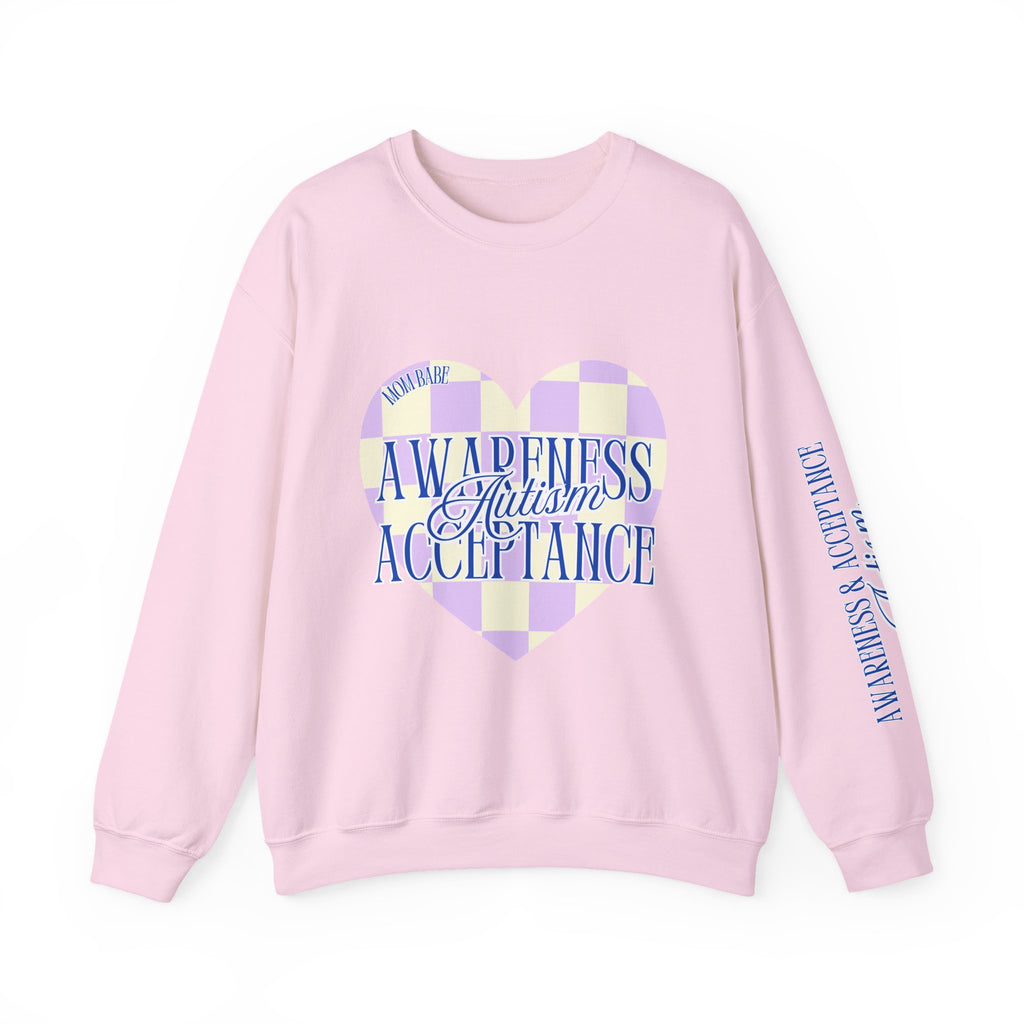 Autism Awareness and Acceptance — Checkered Heart Sweatshirt