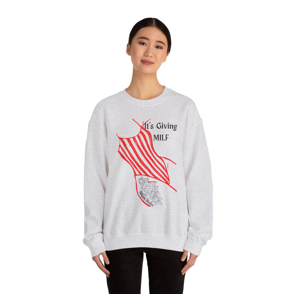 It's Giving MILF Mom Babe - Bathing Suit Graphic Sweatshirt