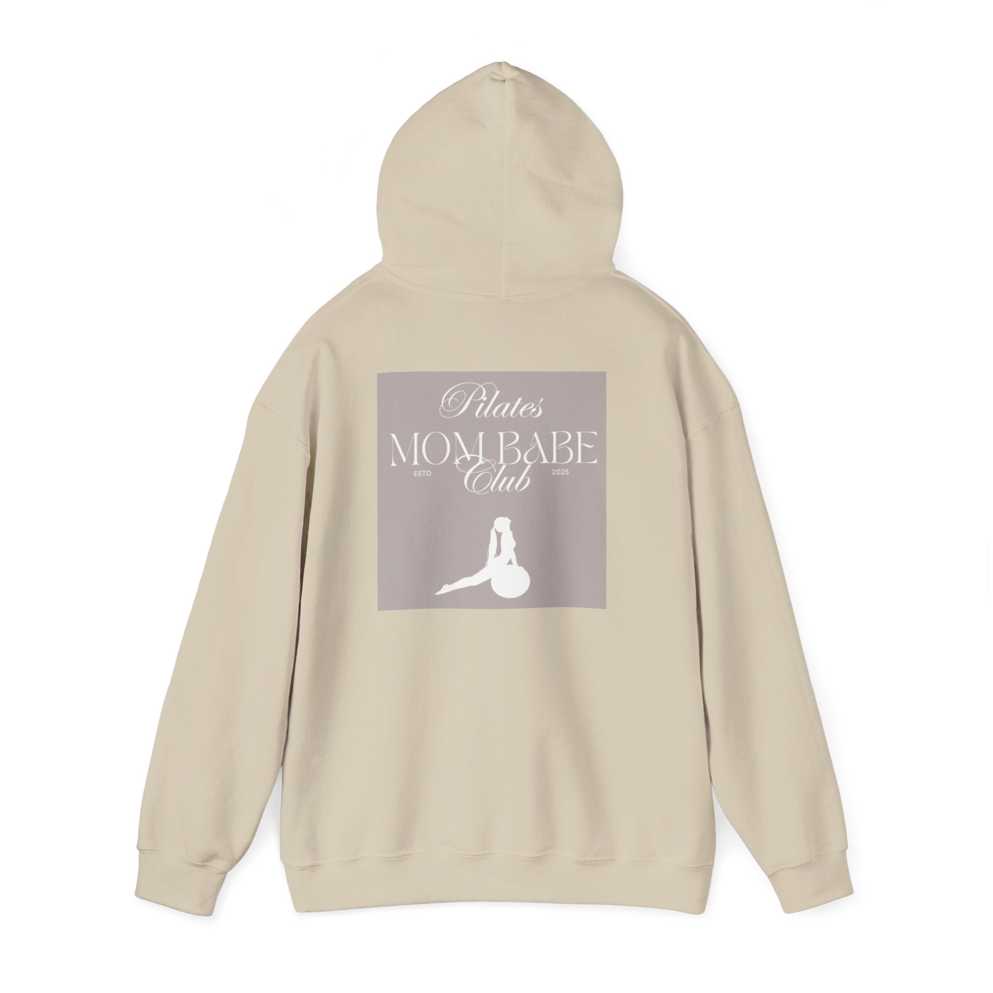 Pilates Mom Babe Club — Workout Graphic Hoodie (White Print)