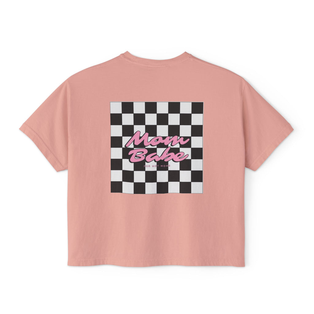 Mom Babe For Hot Moms - Checkered Graphic Tee