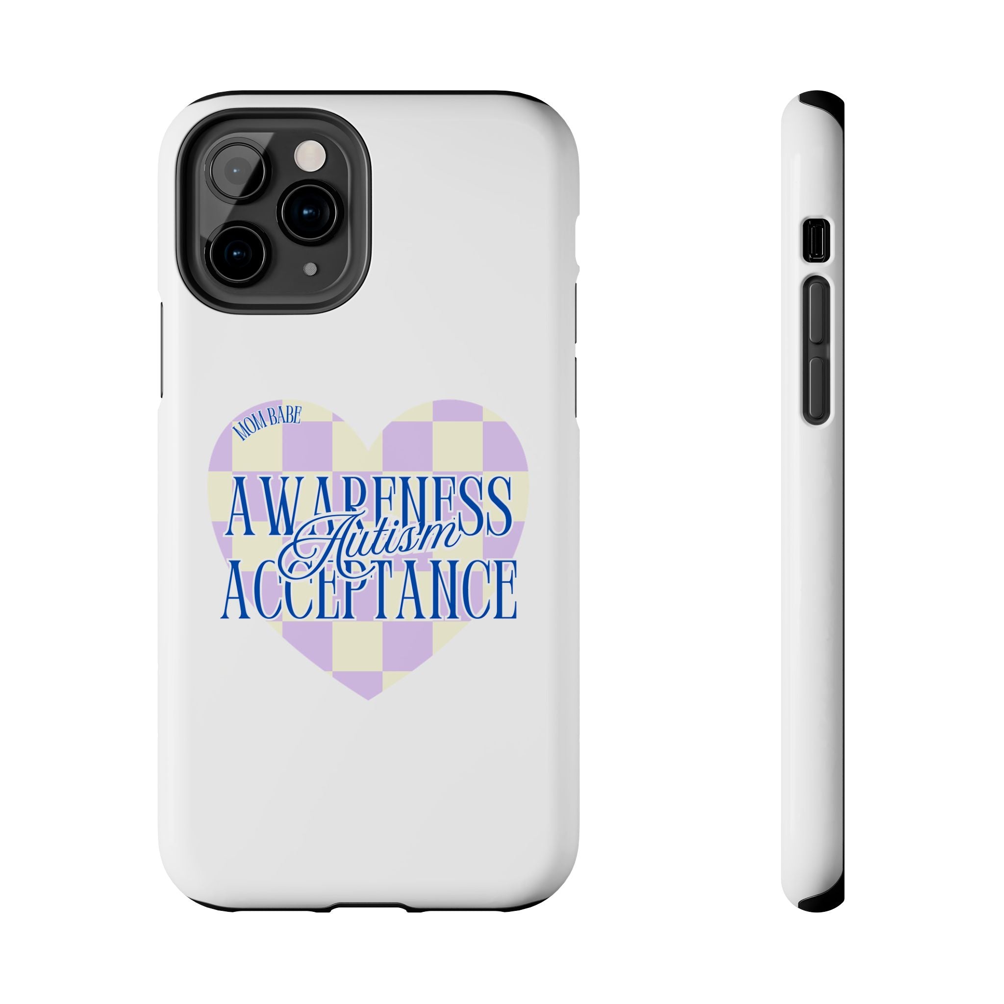 Autism Awareness and Acceptance — Checkered Heart Phone Case