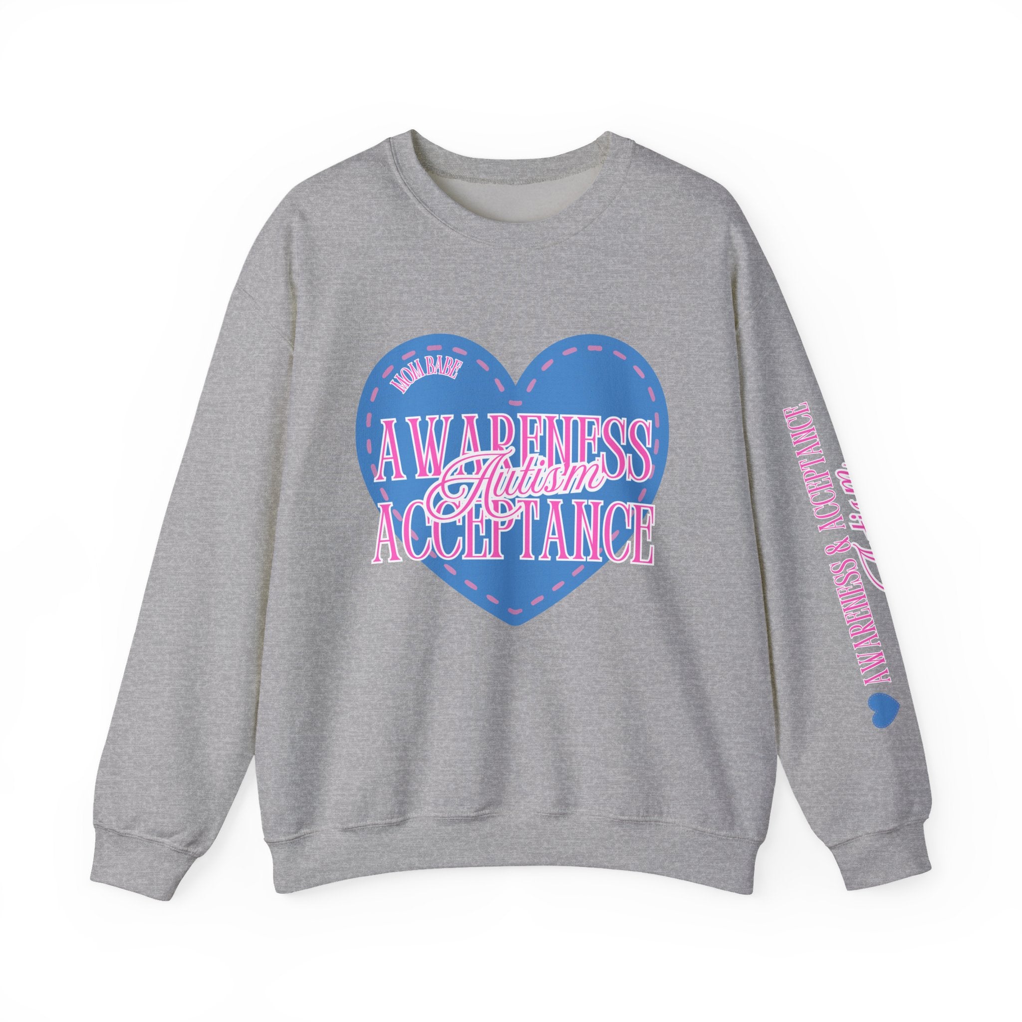 Autism Awareness and Acceptance — Stitched Heart Sweatshirt
