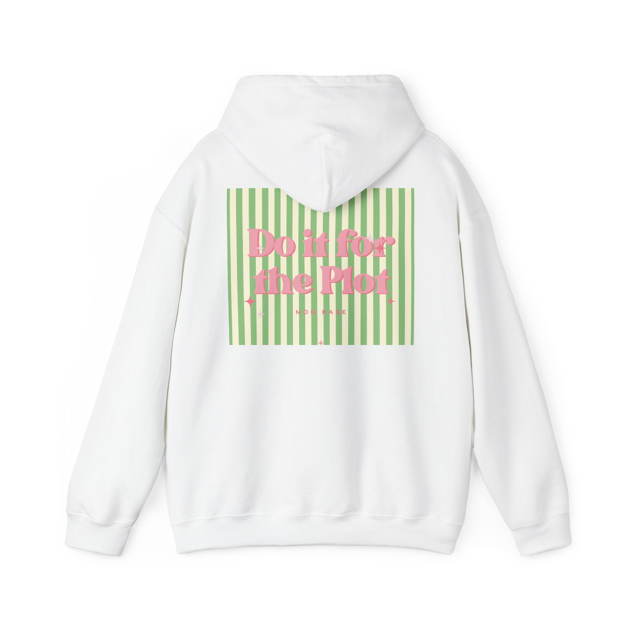 Do It For The Plot Mom Babe - Striped Graphic Hoodie