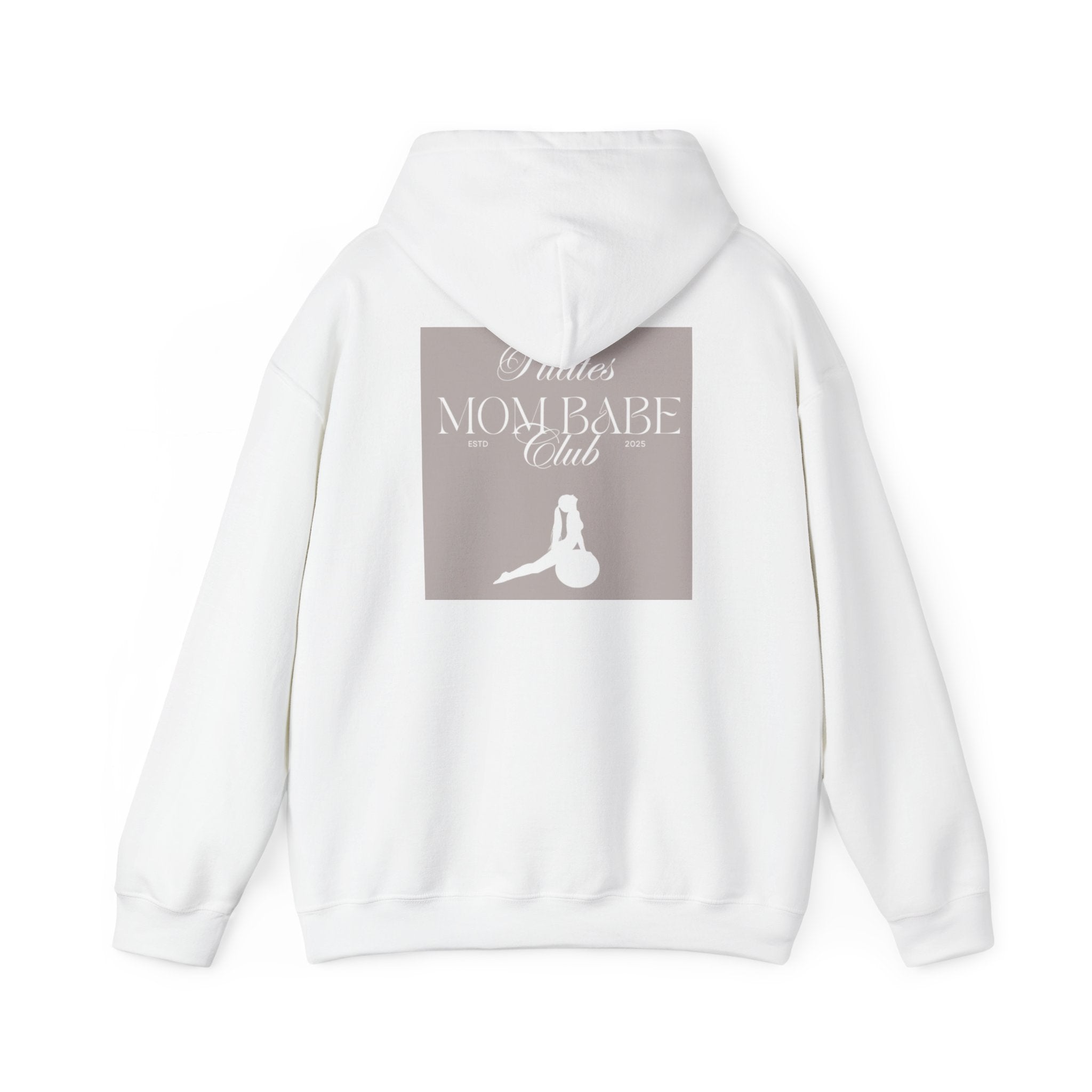 Pilates Mom Babe Club — Workout Graphic Hoodie (White Print)