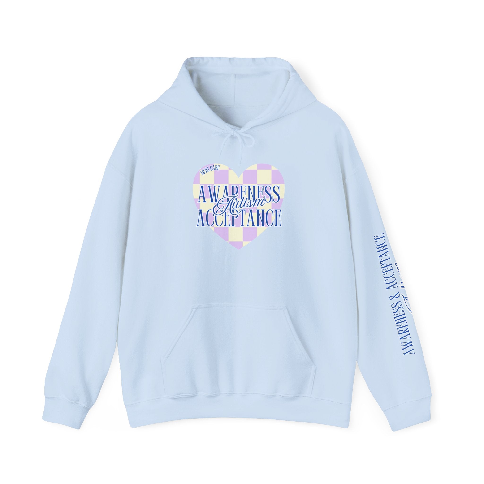 Autism Awareness and Acceptance — Checkered Heart Hoodie