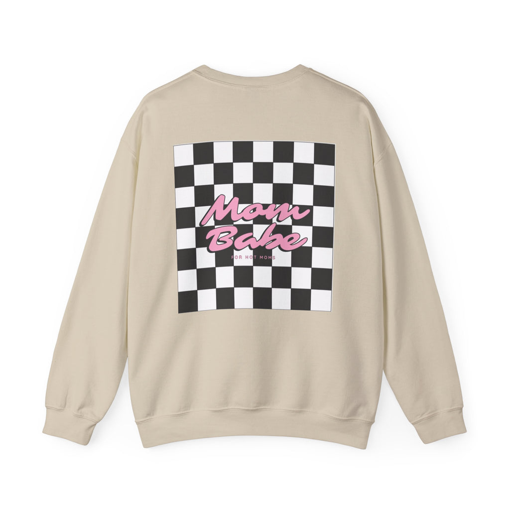 Mom Babe For Hot Moms - Checkered Graphic Sweatshirt