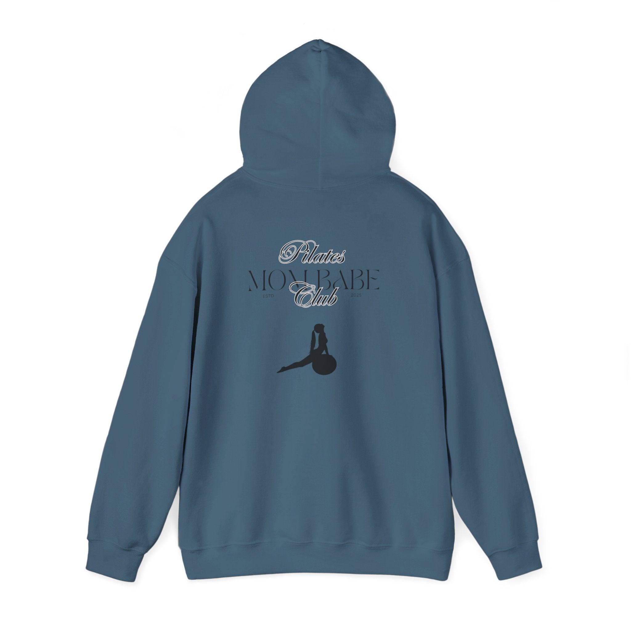 Pilates Mom Babe Club — Workout Graphic Hoodie (Black Print)