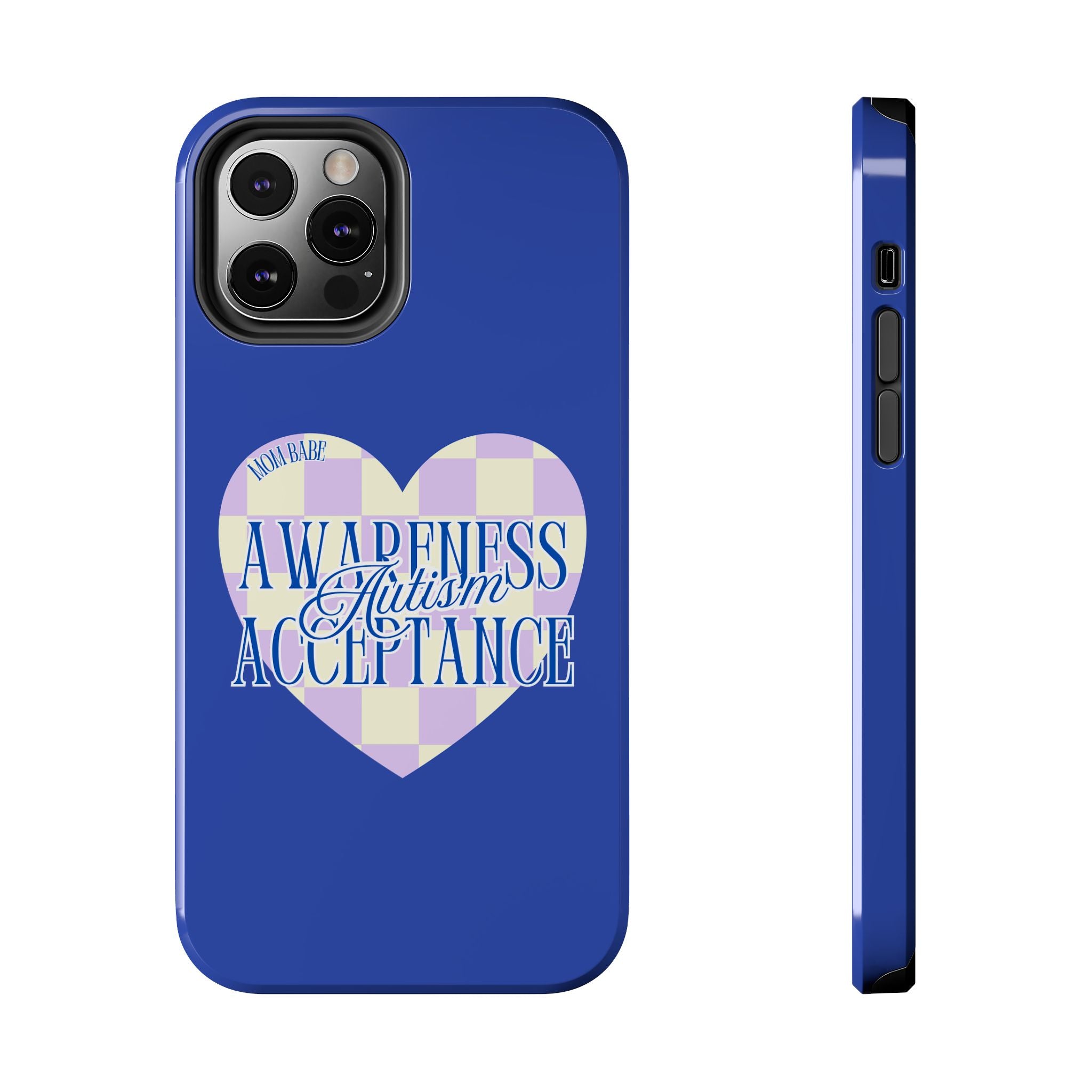 Autism Awareness and Acceptance — Checkered Heart Phone Case
