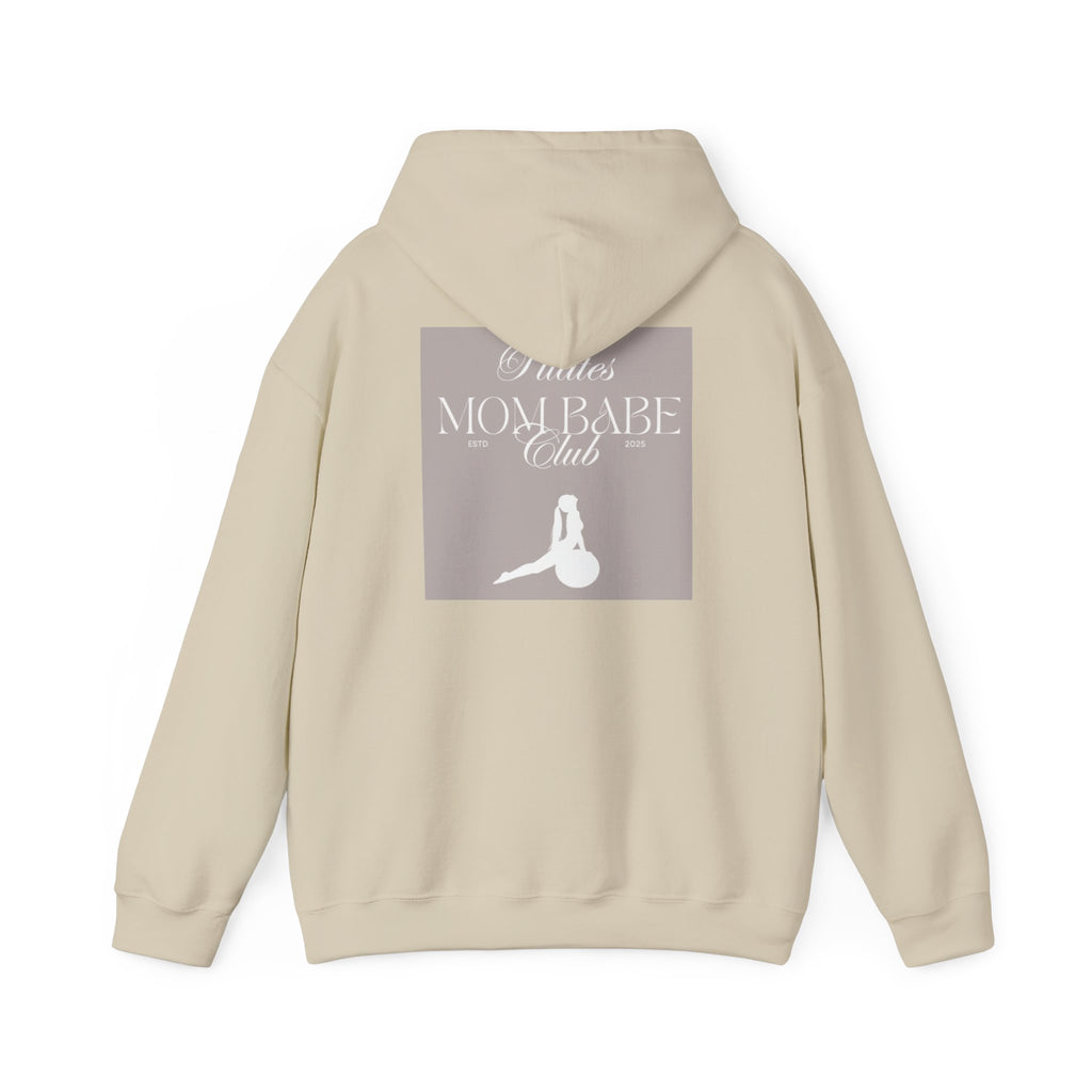 Pilates Mom Babe Club — Workout Graphic Hoodie (White Print)