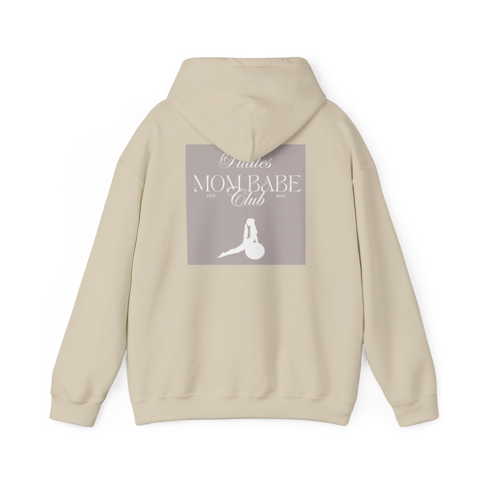 Pilates Mom Babe Club — Workout Graphic Hoodie (White Print)