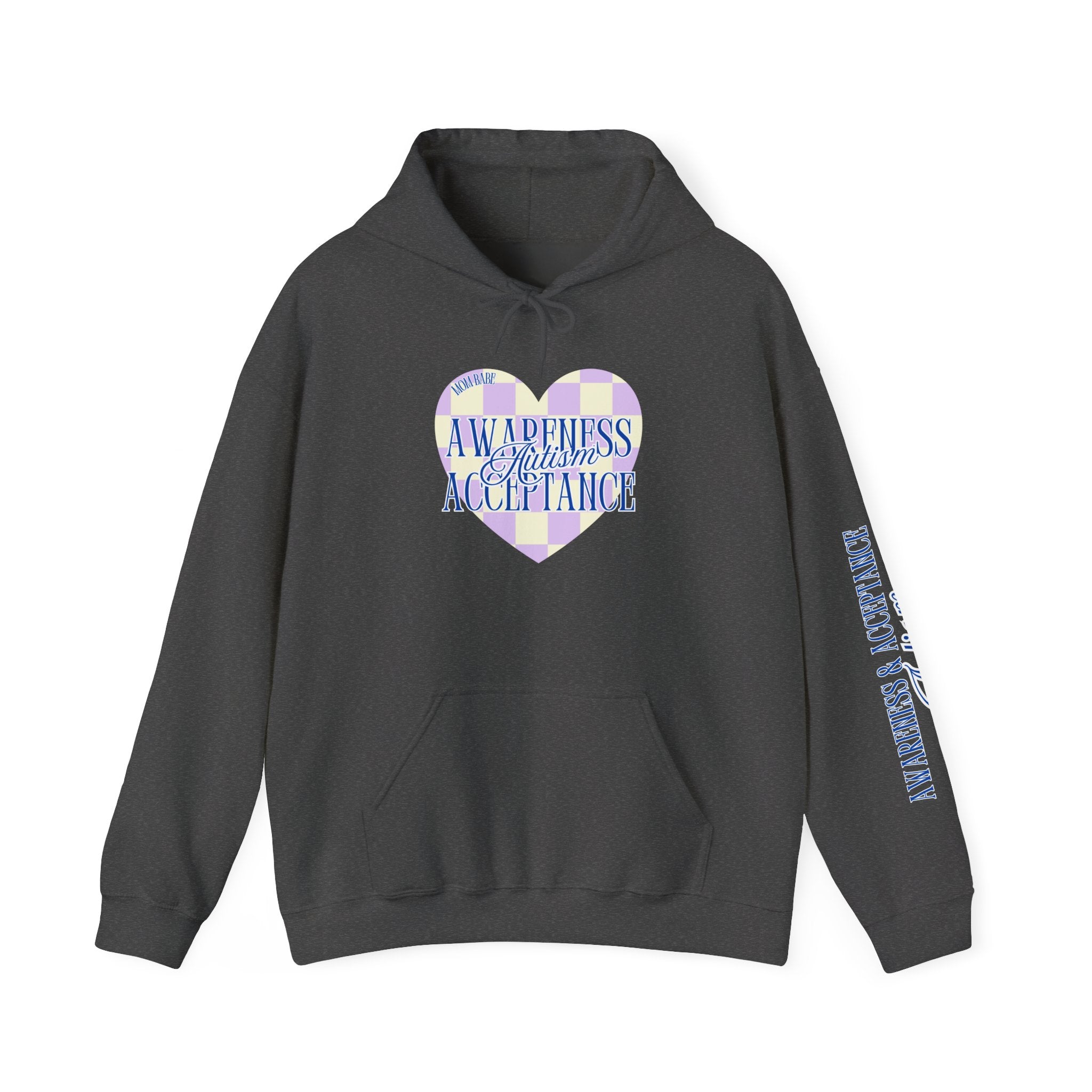Autism Awareness and Acceptance — Checkered Heart Hoodie