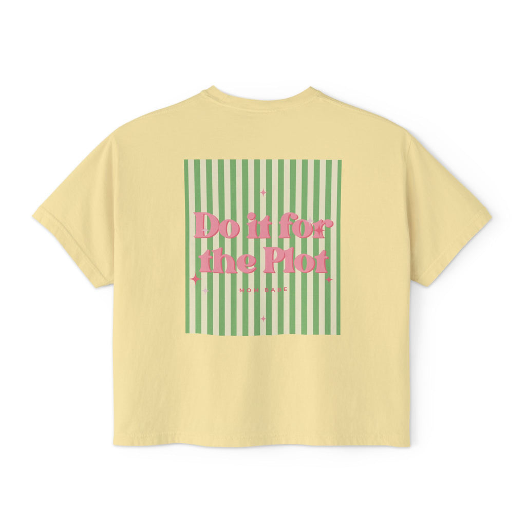 Do It For The Plot Mom Babe - Striped Graphic Tee