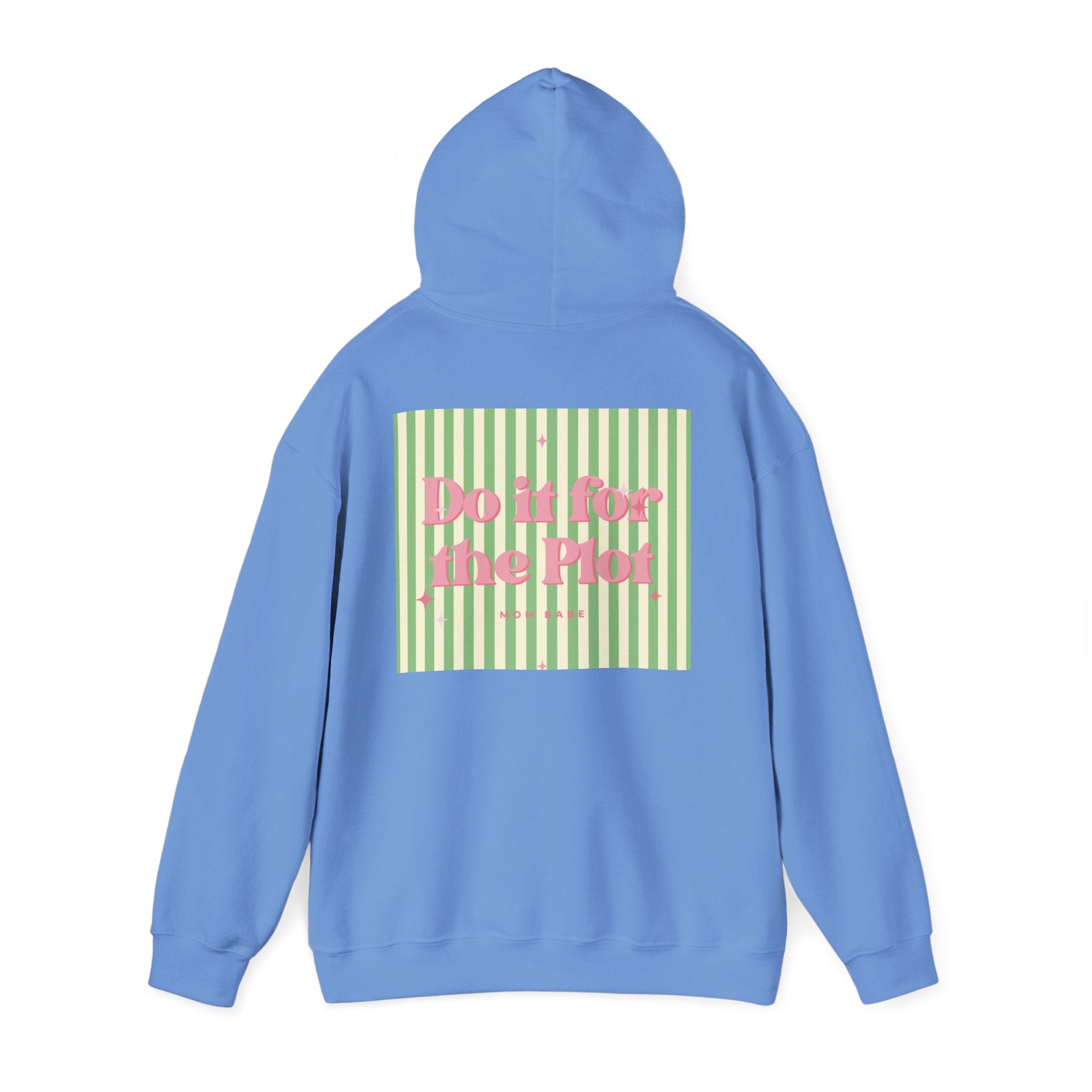 Do It For The Plot Mom Babe - Striped Graphic Hoodie