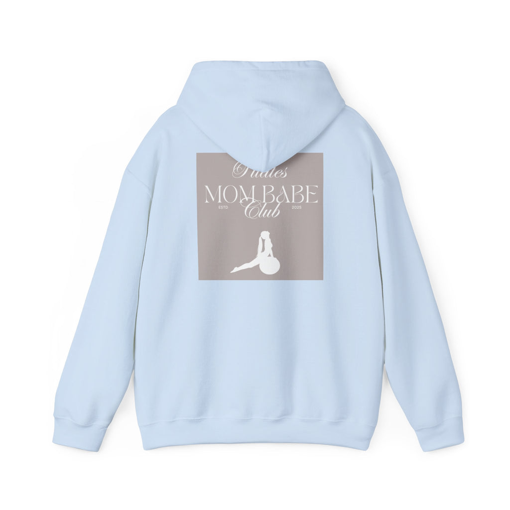 Pilates Mom Babe Club — Workout Graphic Hoodie (White Print)