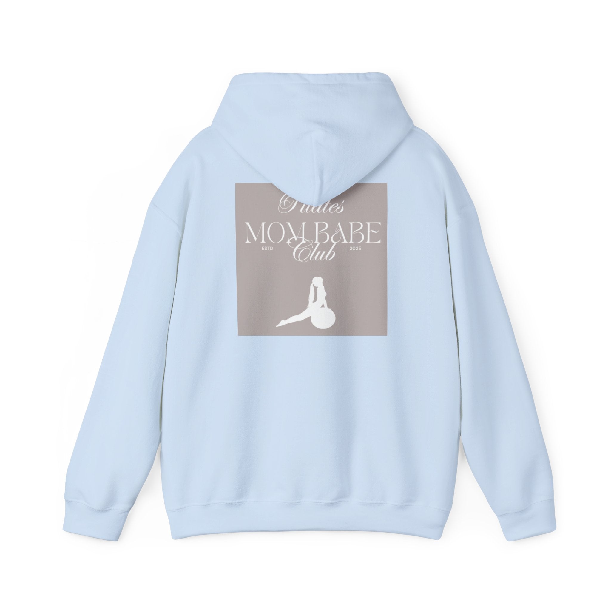 Pilates Mom Babe Club — Workout Graphic Hoodie (White Print)