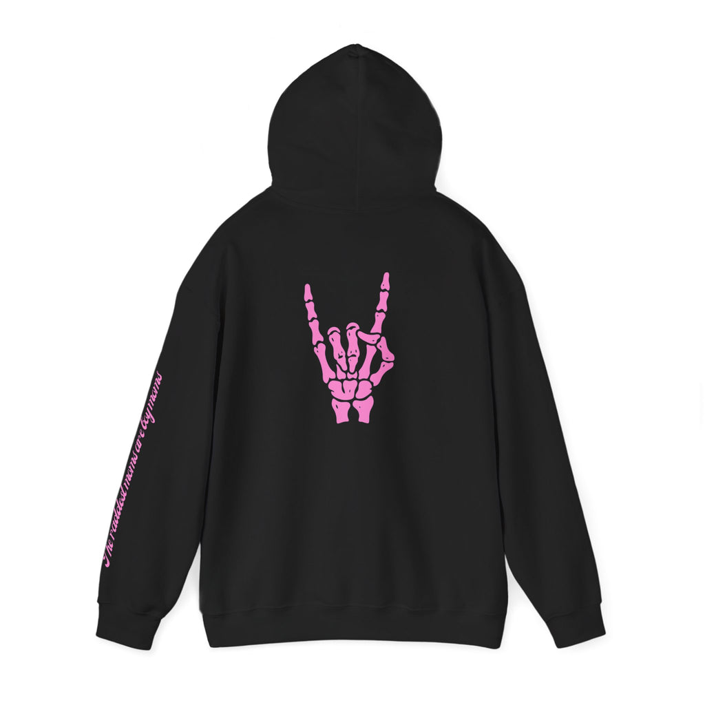 The Raddest Moms Are Boy Moms - Skeletal Rock Hand Graphic Hoodie