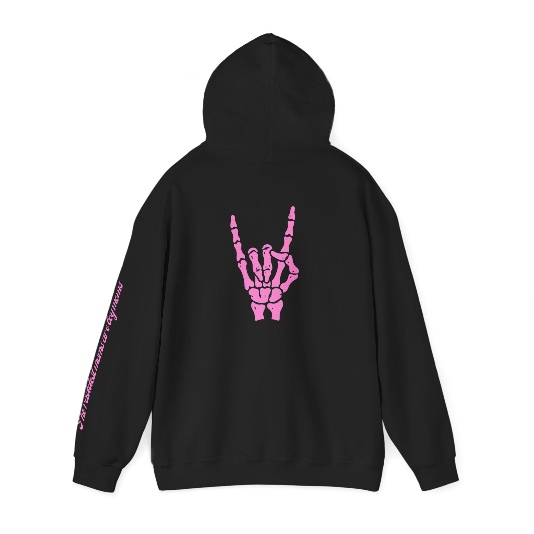 The Raddest Moms Are Boy Moms - Skeletal Rock Hand Graphic Hoodie