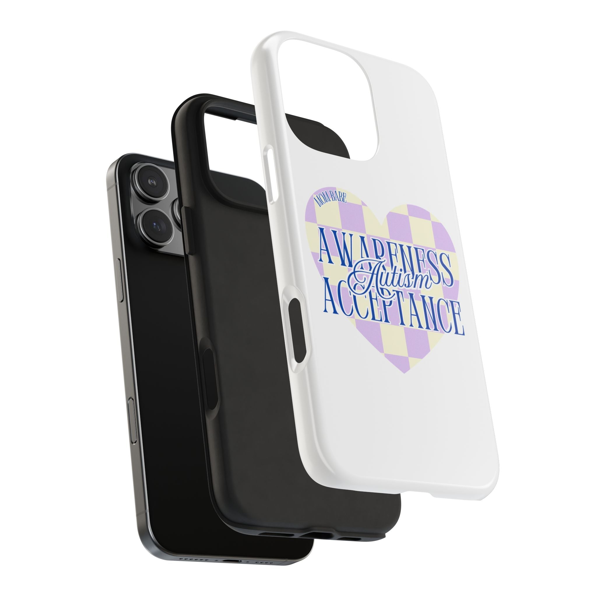 Autism Awareness and Acceptance — Checkered Heart Phone Case