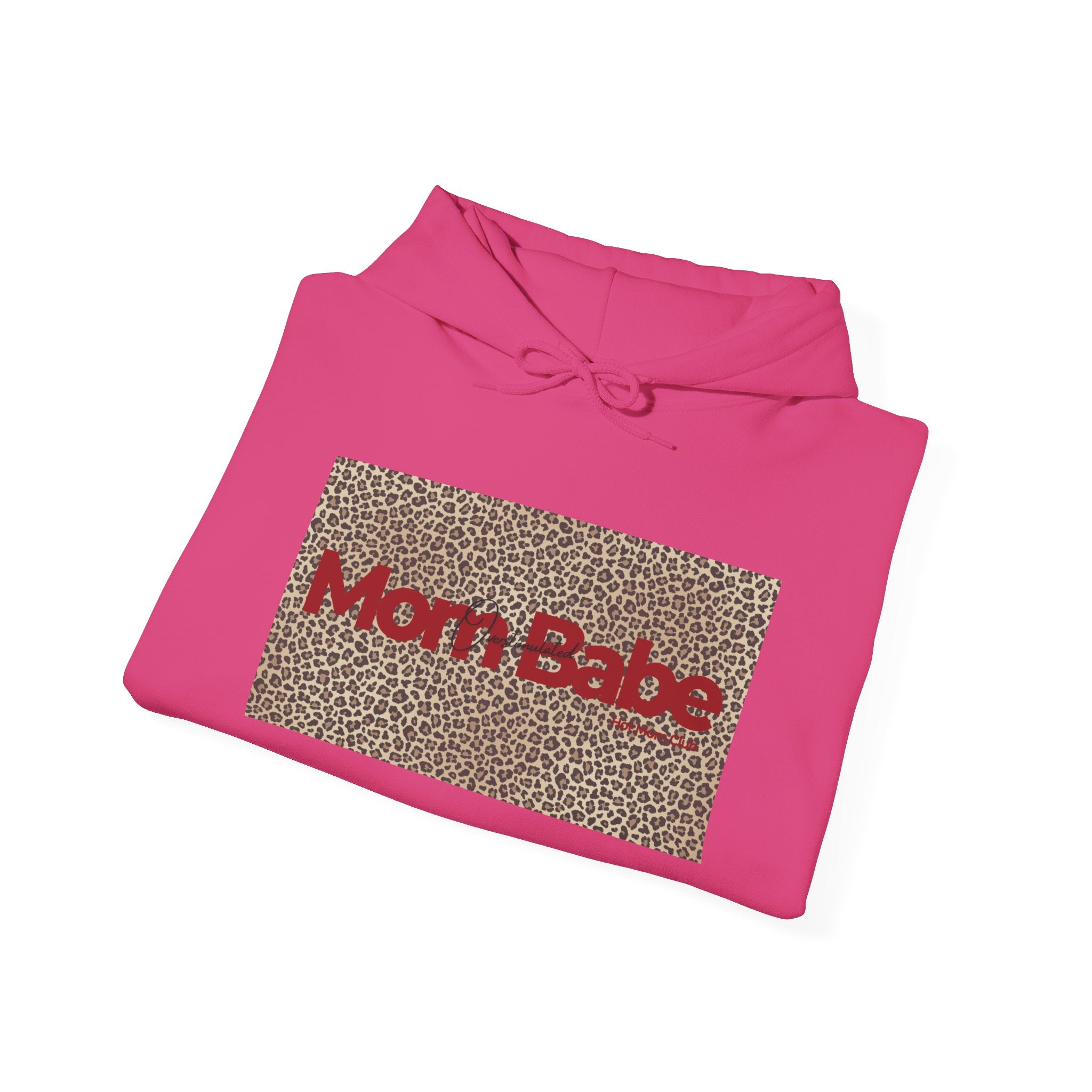 Overstimulated Mom Babe — Leopard Graphic Hoodie