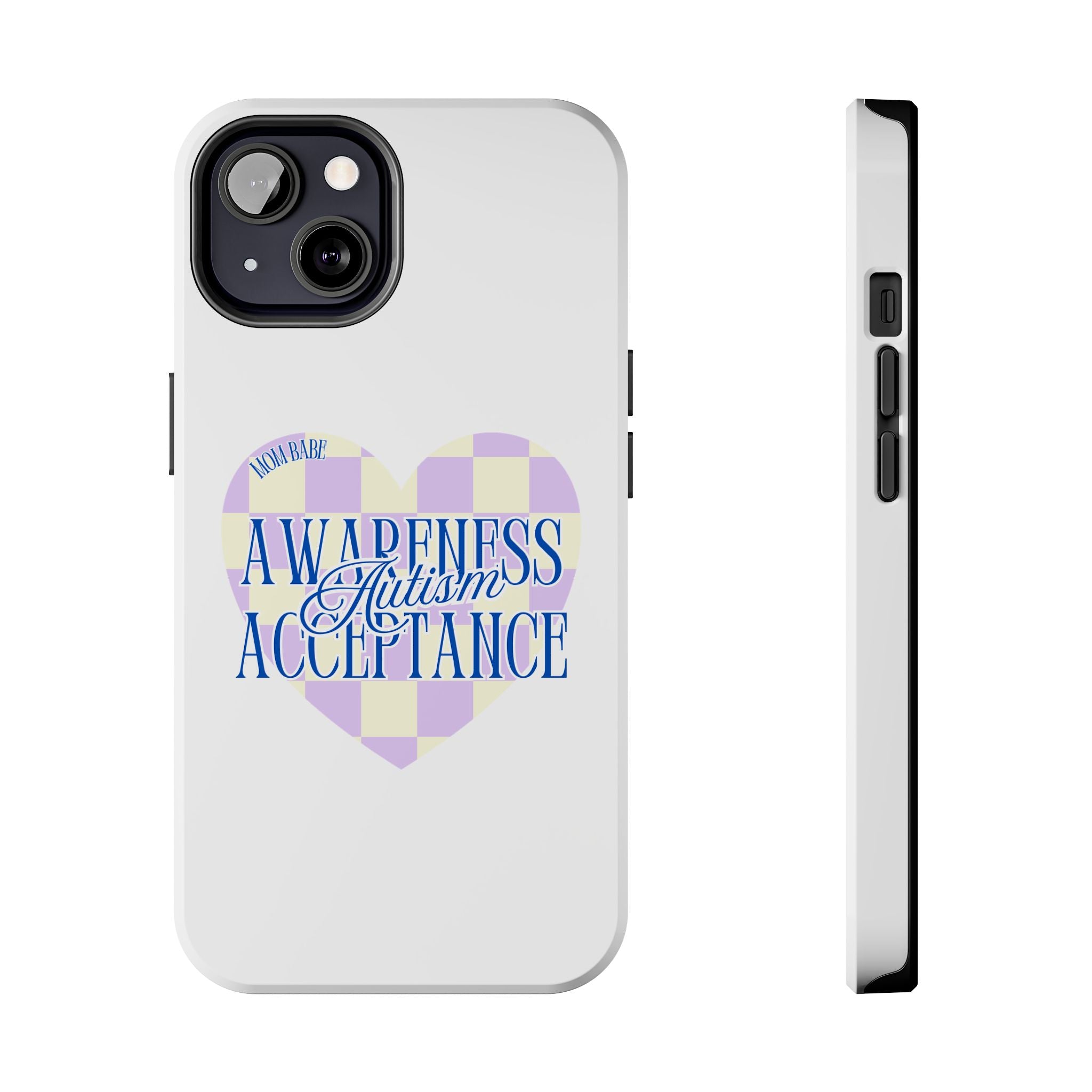 Autism Awareness and Acceptance — Checkered Heart Phone Case