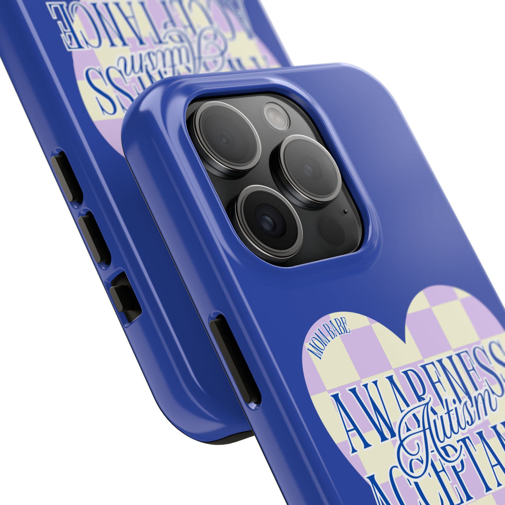 Autism Awareness and Acceptance — Checkered Heart Phone Case