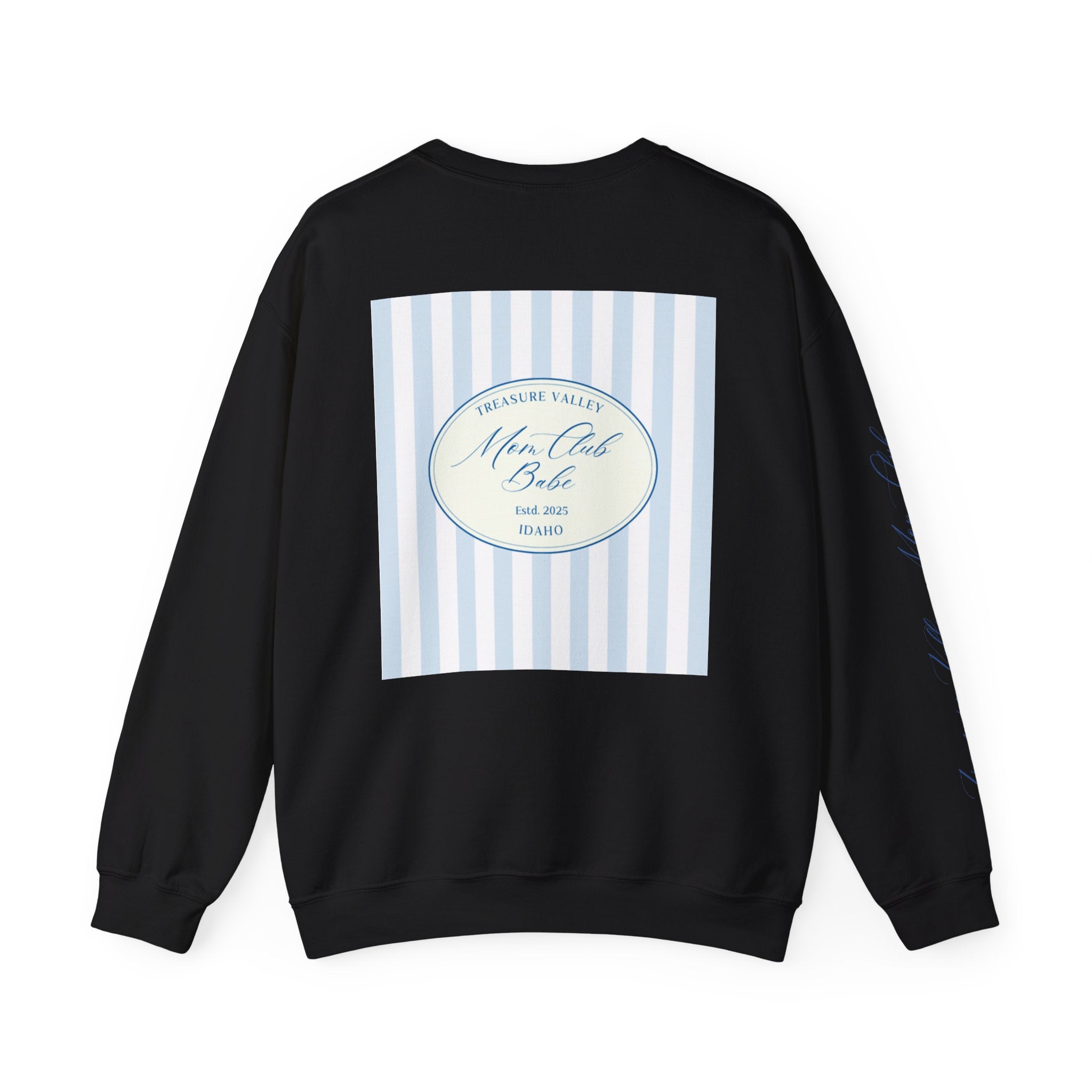 Treasure Valley Mom Club - Striped Graphic Sweatshirt