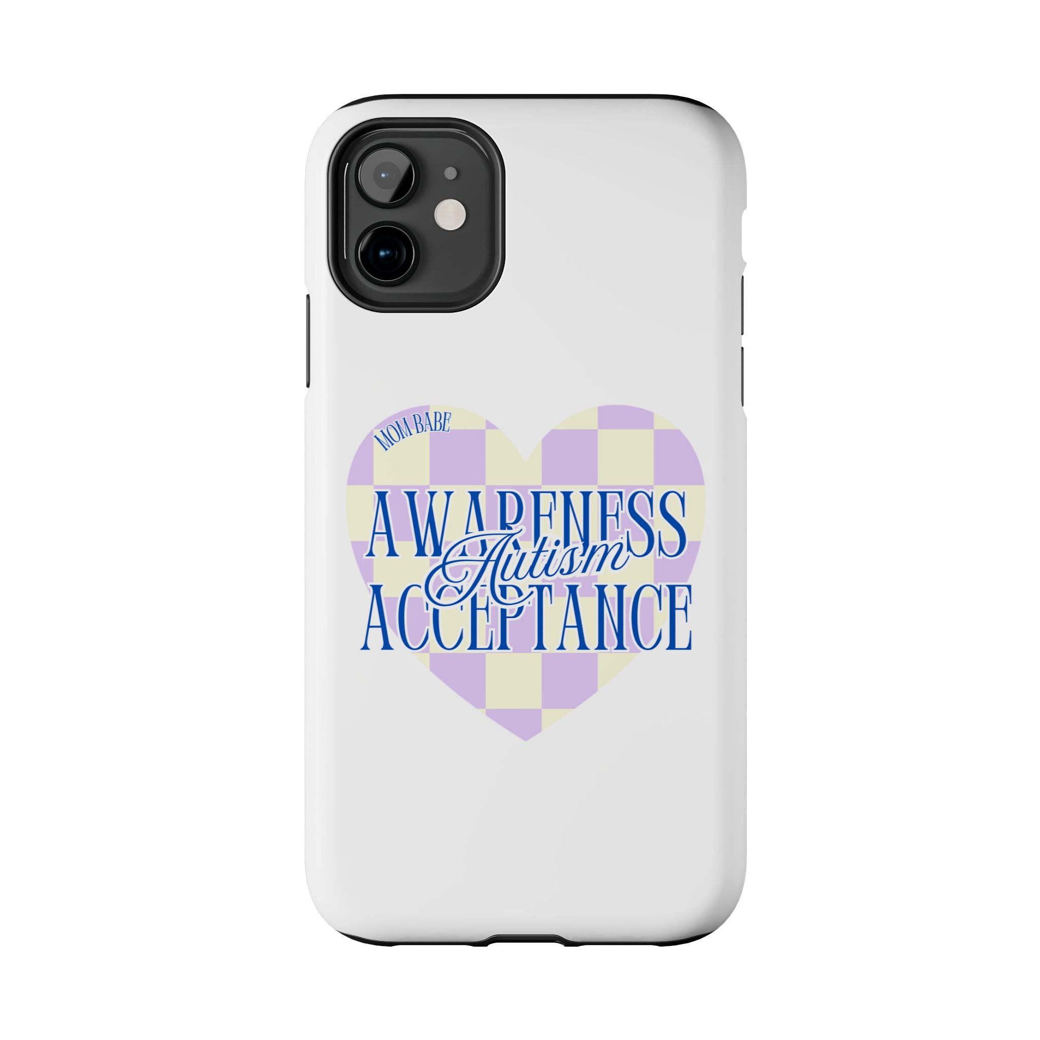 Autism Awareness and Acceptance — Checkered Heart Phone Case