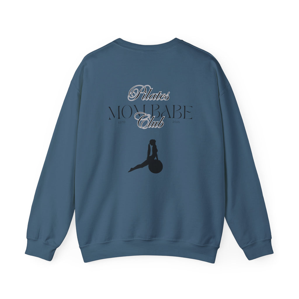 Pilates Mom Babe Club — Workout Graphic Sweatshirt (Black Print)
