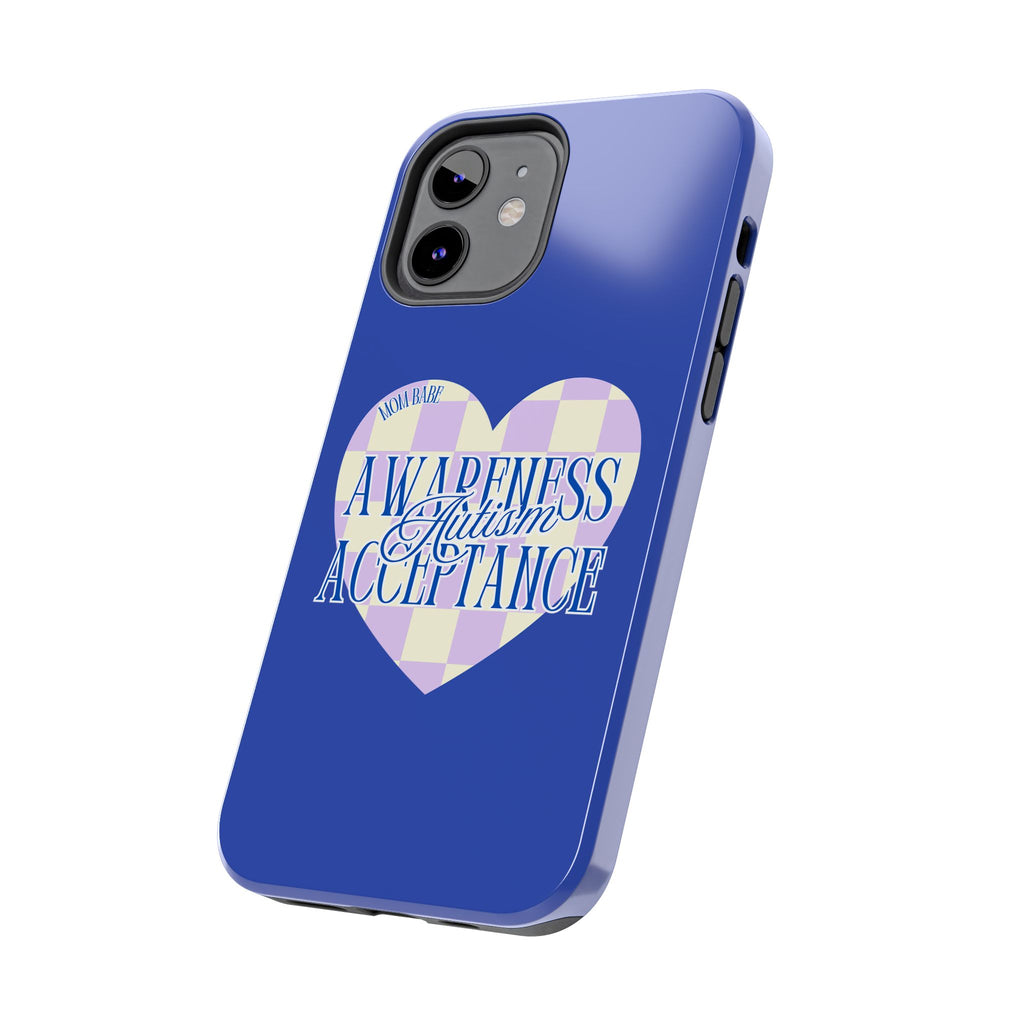 Autism Awareness and Acceptance — Checkered Heart Phone Case