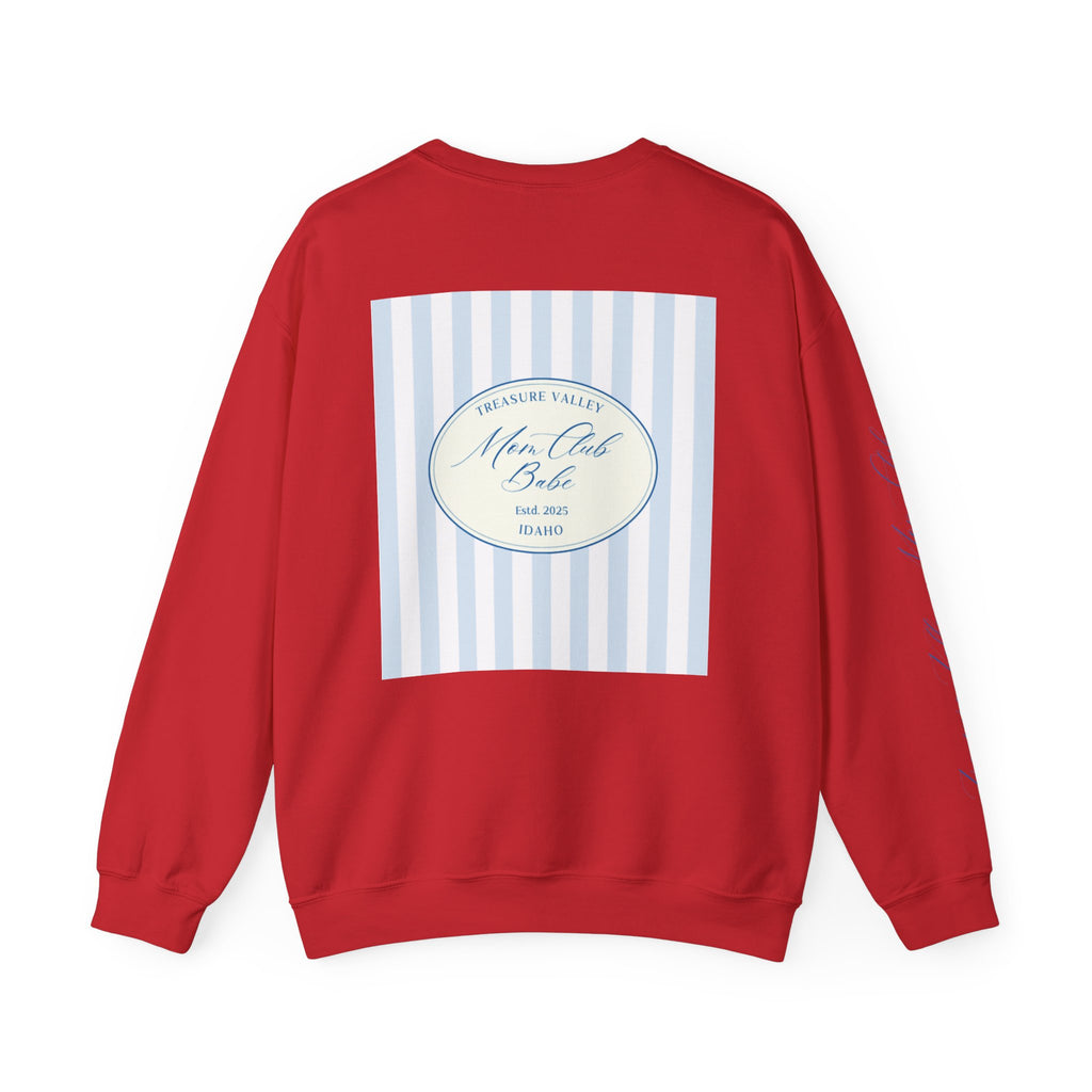 Treasure Valley Mom Club - Striped Graphic Sweatshirt