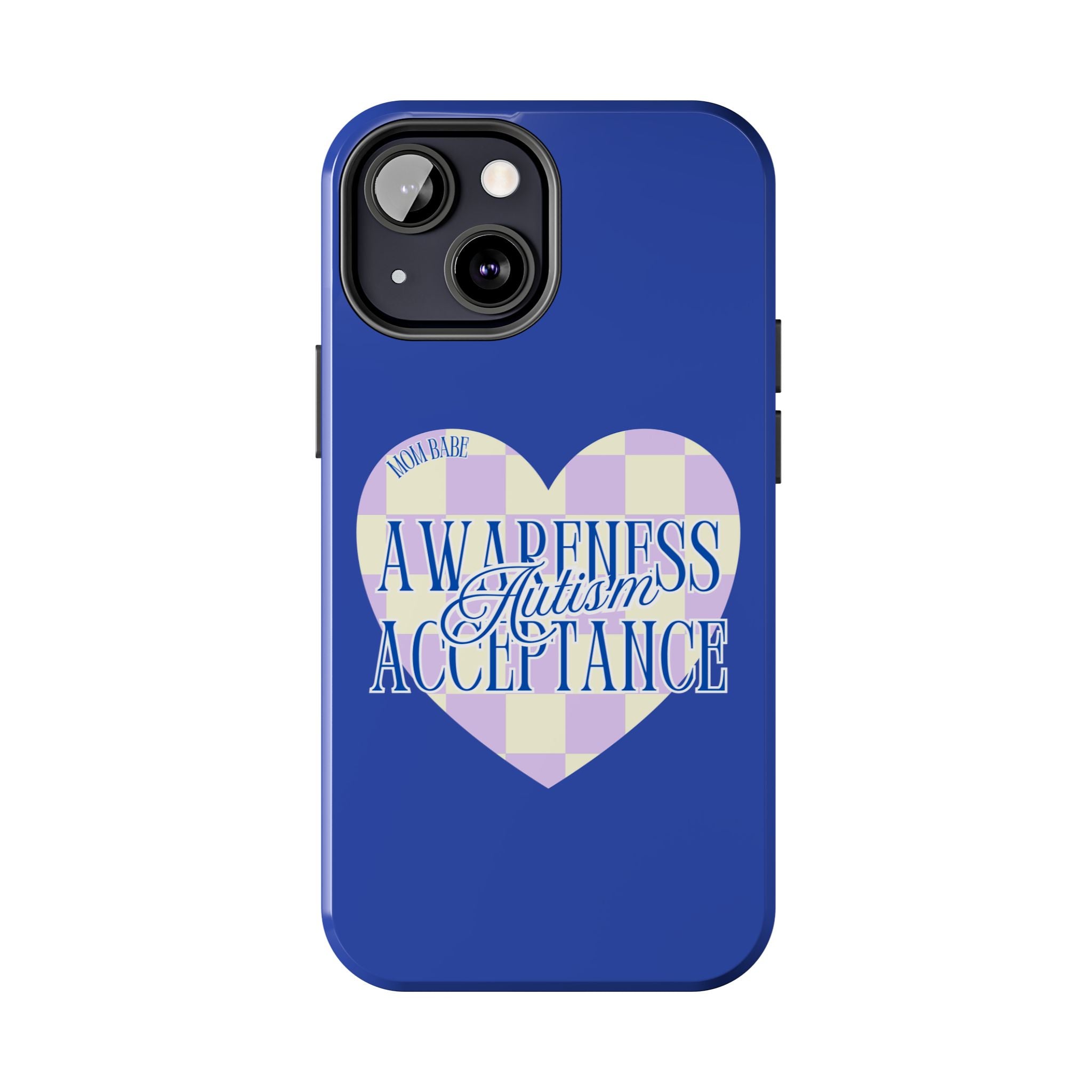Autism Awareness and Acceptance — Checkered Heart Phone Case