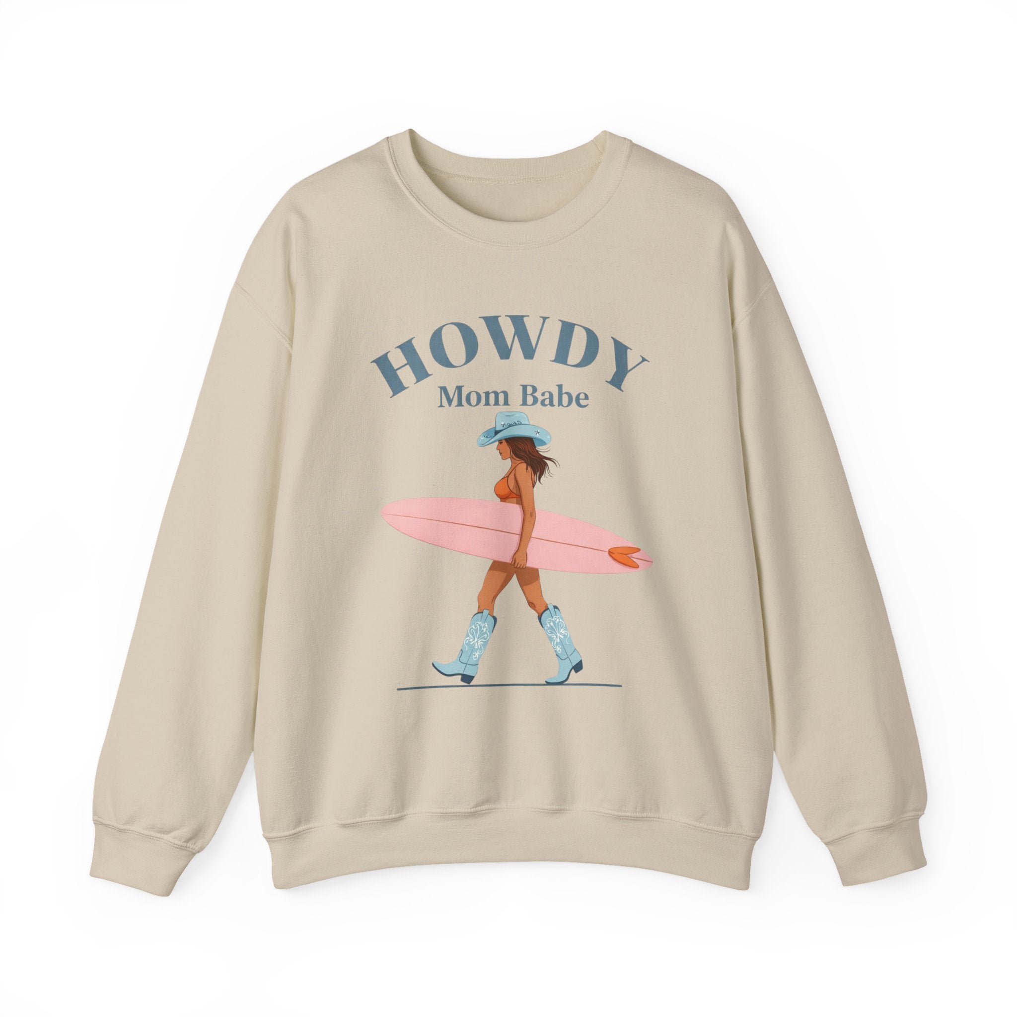Howdy Mom Babe — Surf Girl Graphic Sweatshirt