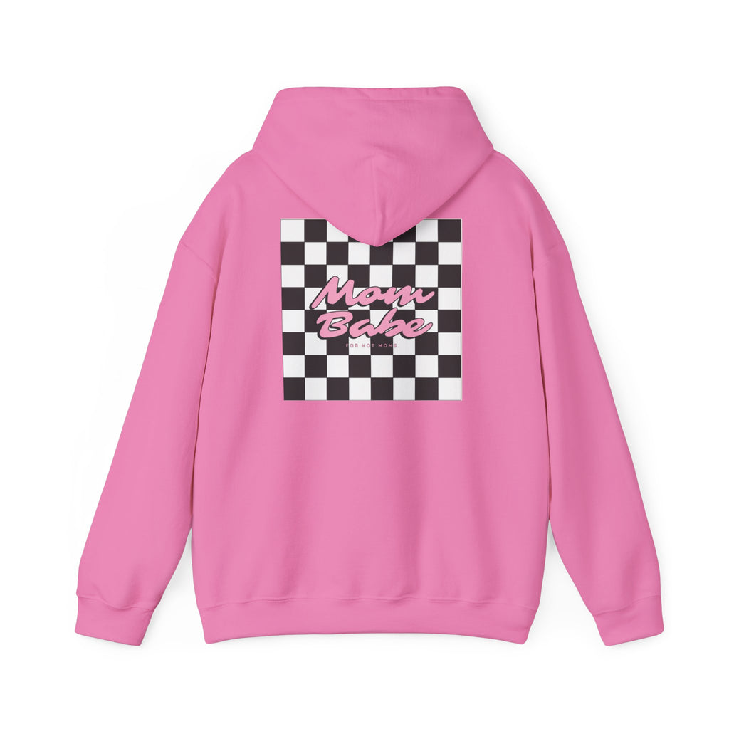 Mom Babe For Hot Moms - Checkered Graphic Hoodie
