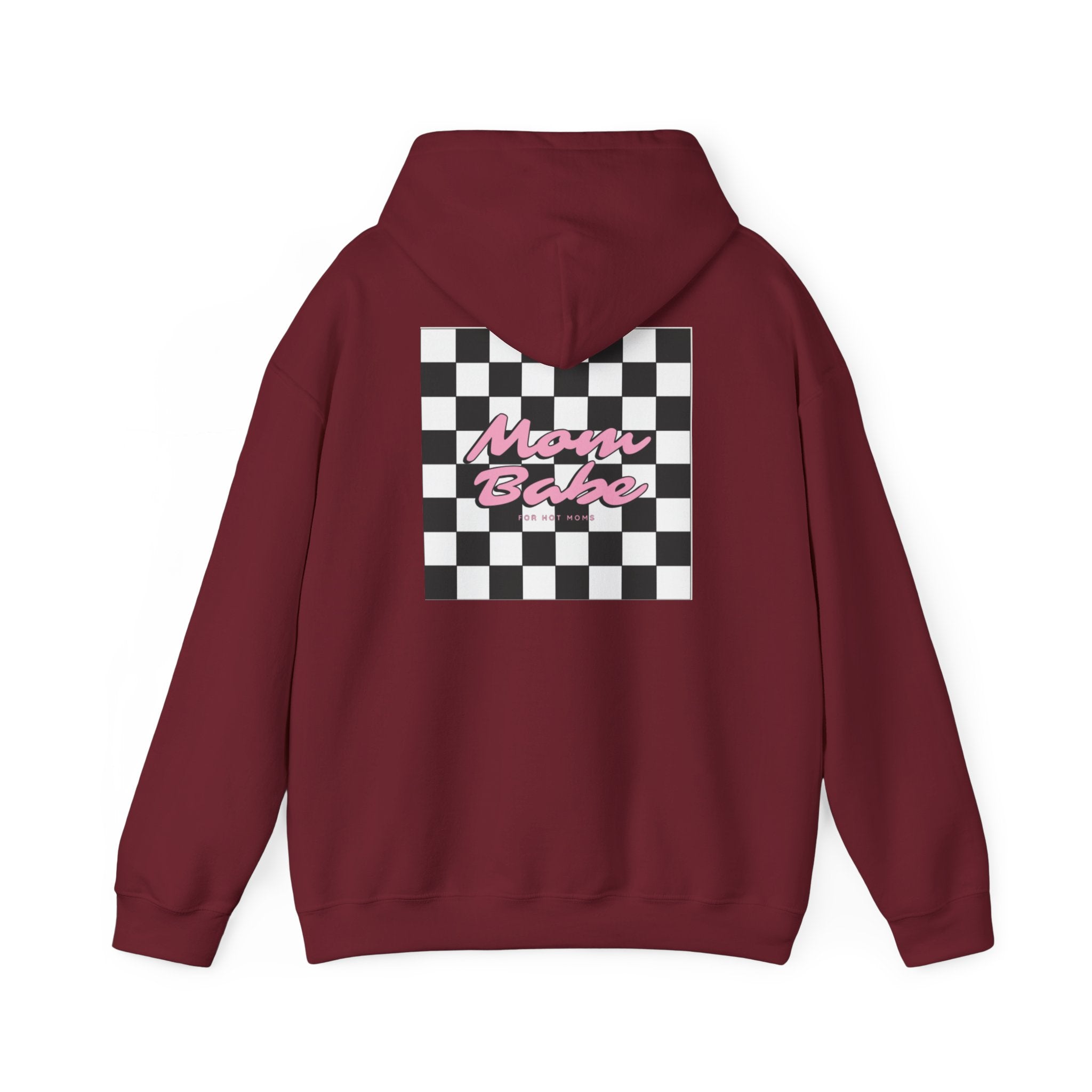 Mom Babe For Hot Moms - Checkered Graphic Hoodie