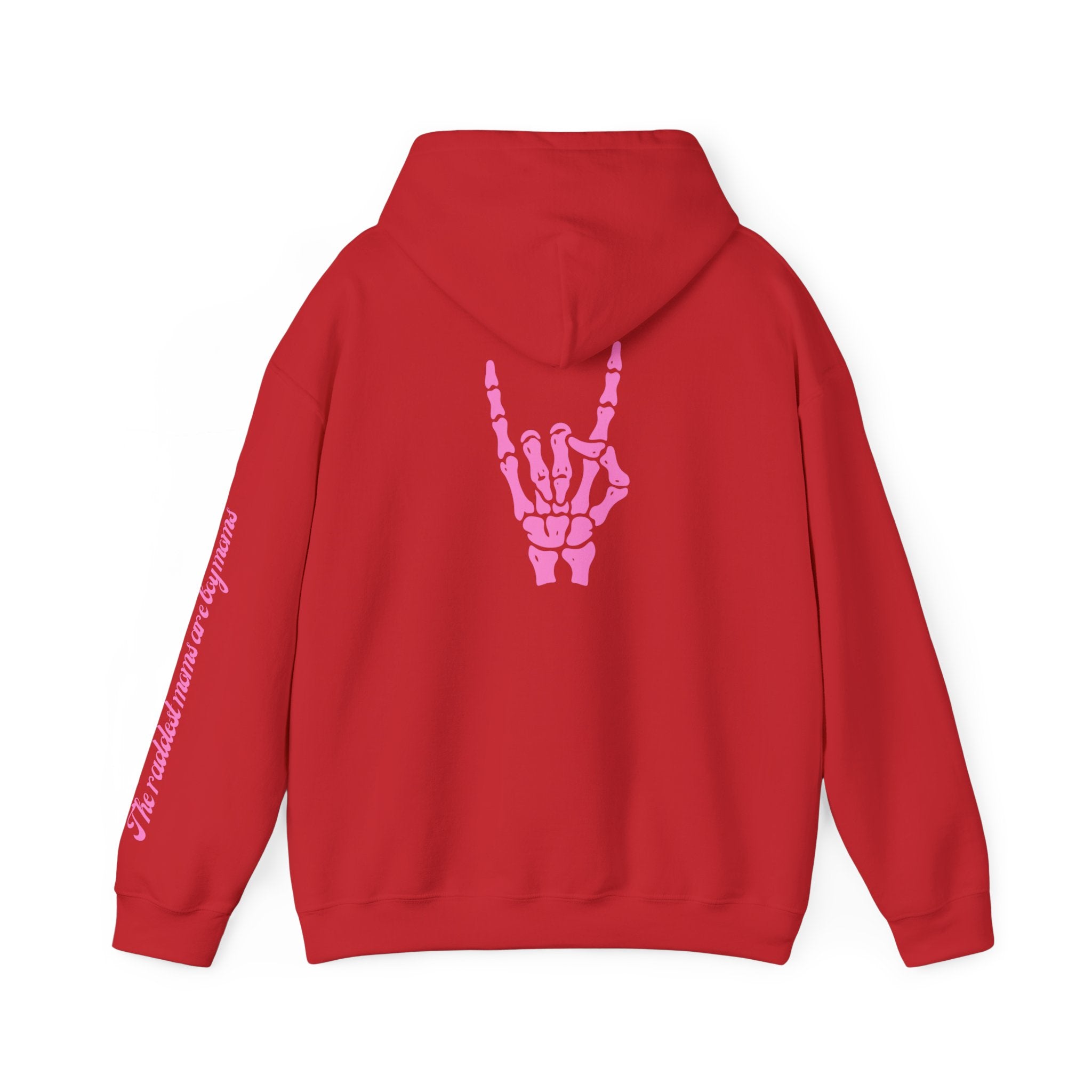 The Raddest Moms Are Boy Moms - Skeletal Rock Hand Graphic Hoodie