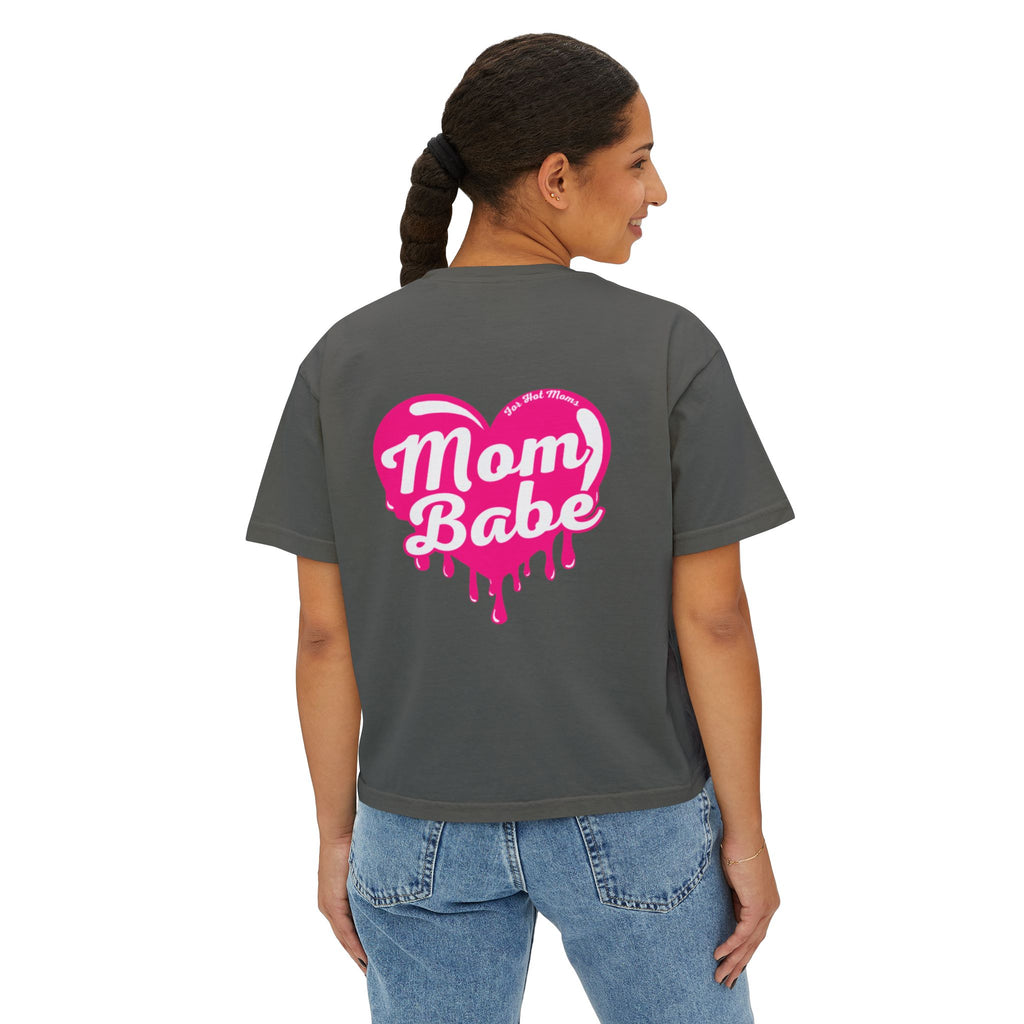 Mom Babe For Hot Moms — Pink Heart Drip Graphic Tee