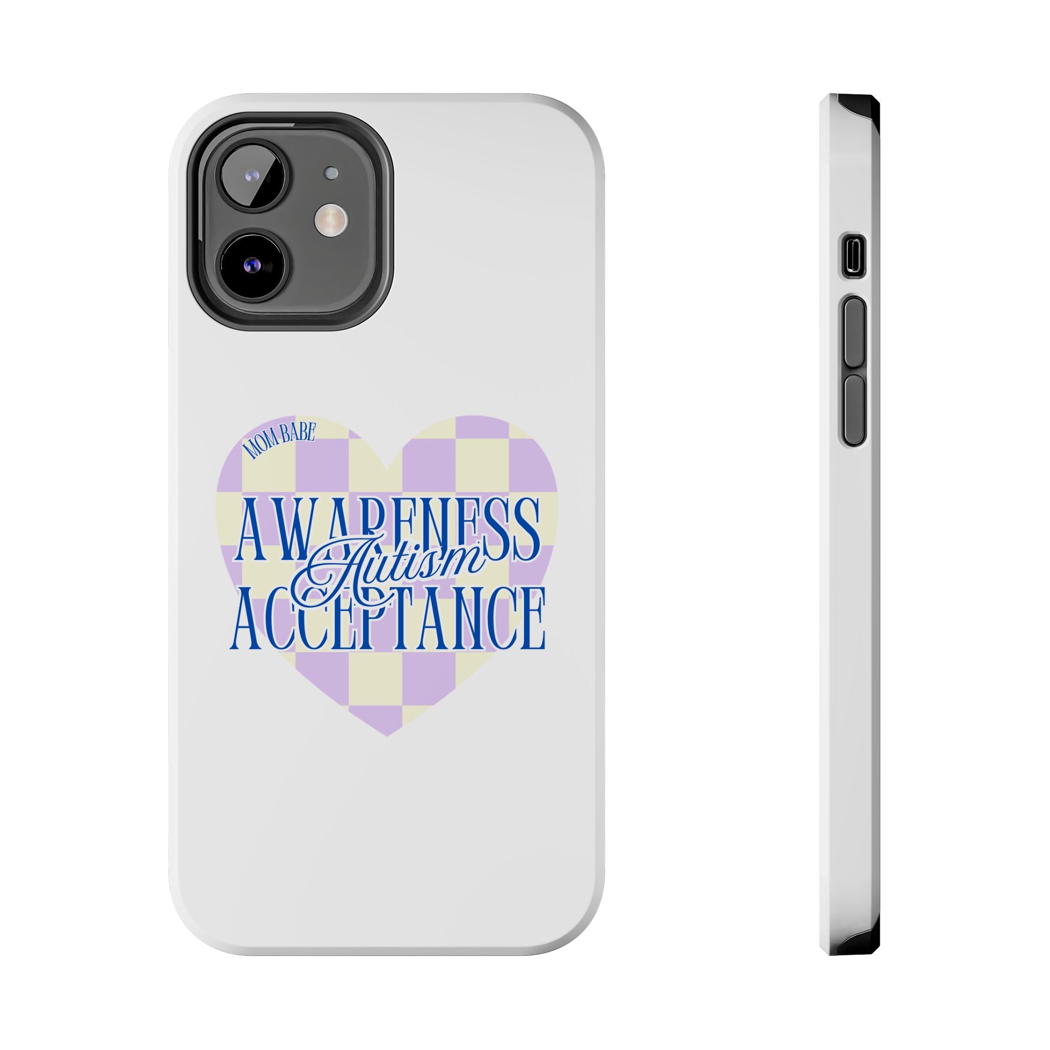 Autism Awareness and Acceptance — Checkered Heart Phone Case
