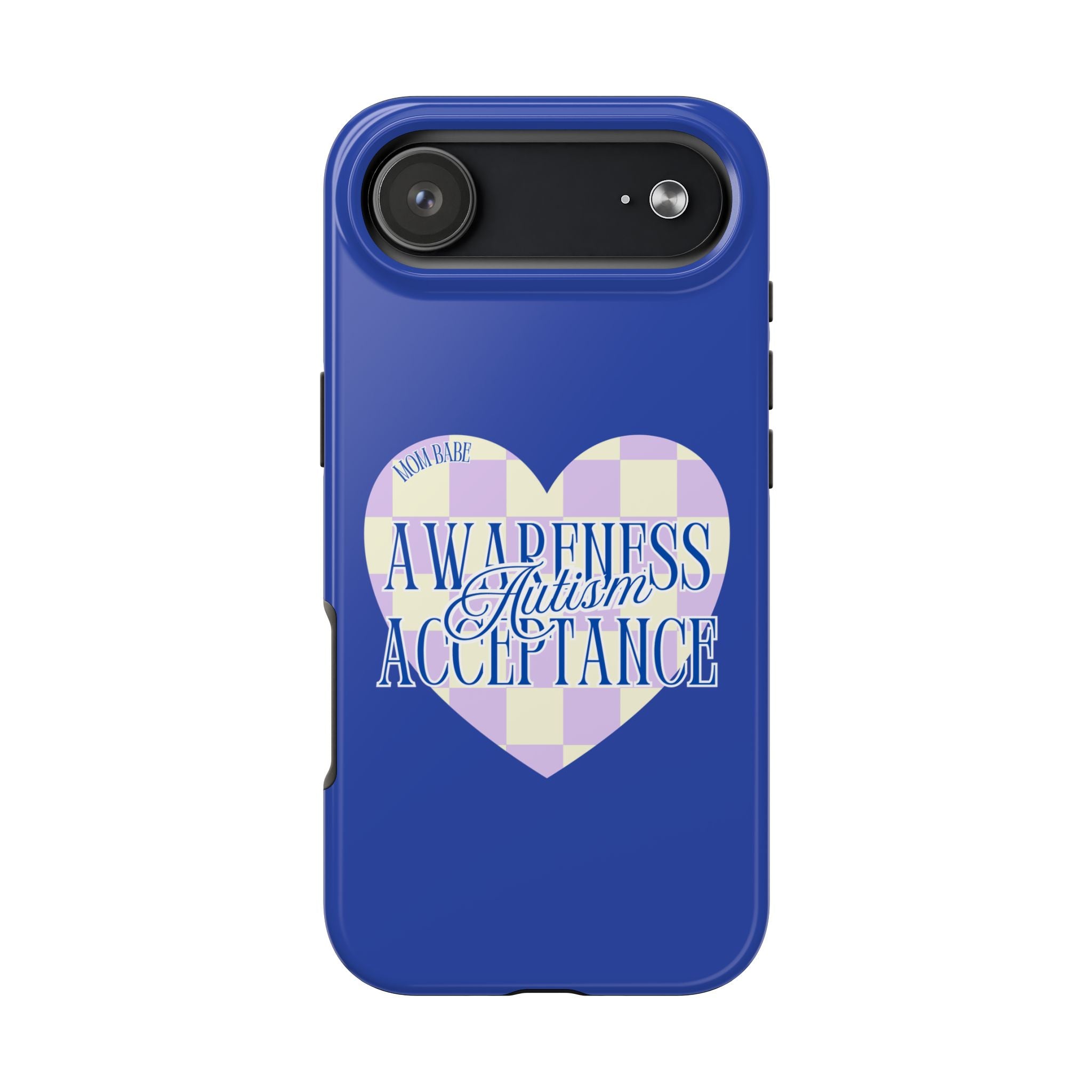 Autism Awareness and Acceptance — Checkered Heart Phone Case
